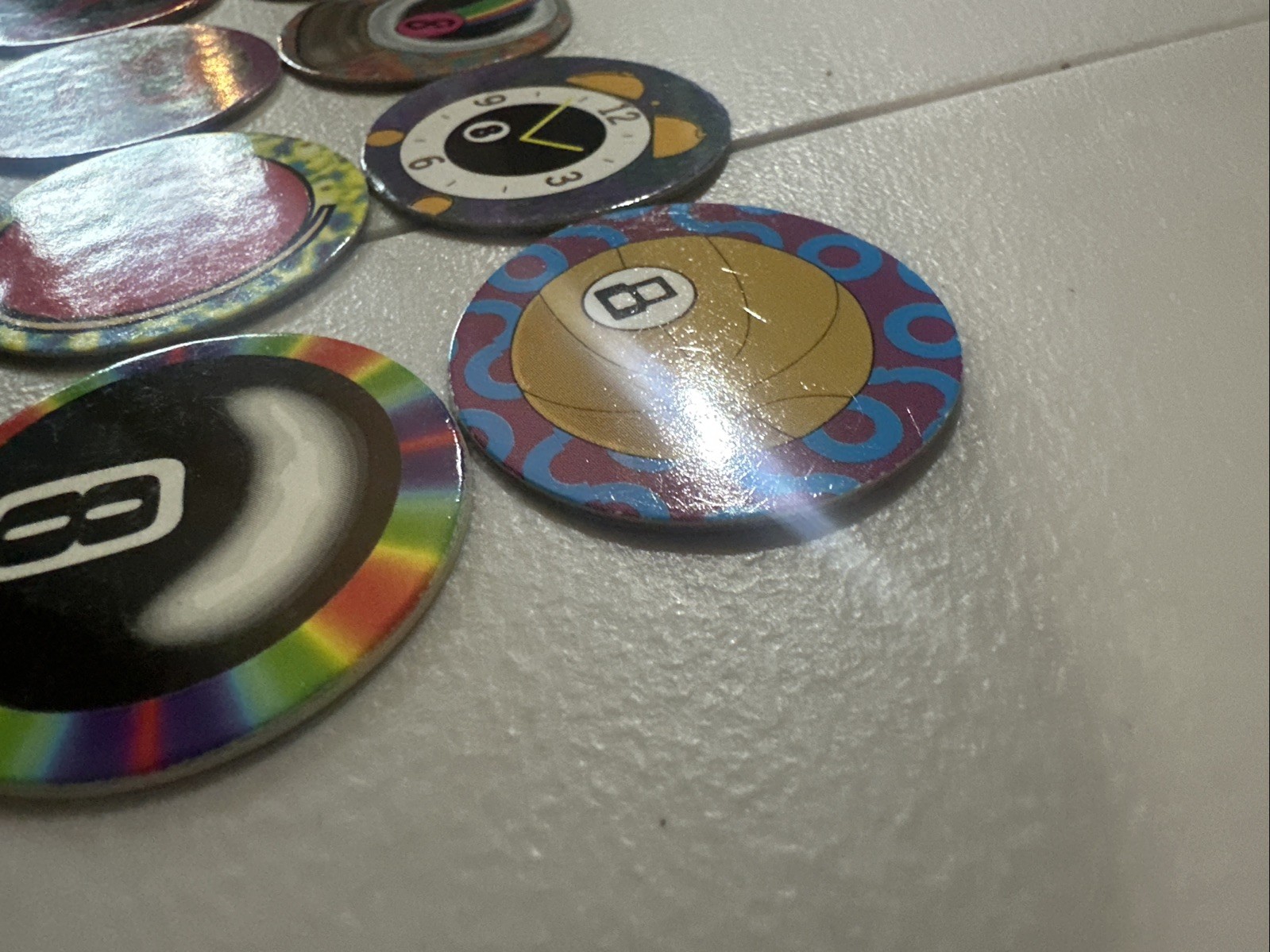 Lot Of 18 8 Ball Style Pogs Pog Milk Caps None Branded As Shown