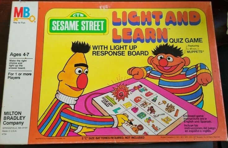 Vintage 1977 Milton Bradley Sesame Street Light & Learn Light Up Response Board