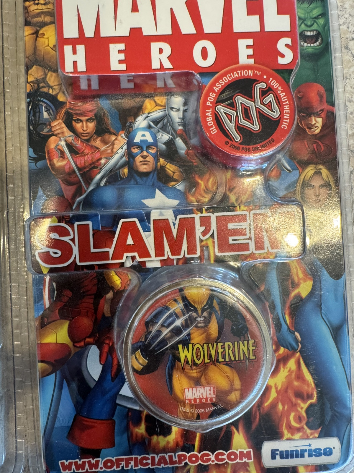 MARVEL HEROES SPIDER-MAN&wolverine POG SLAMMER IN POG/FUNRISE 2006 POG SLAM EM