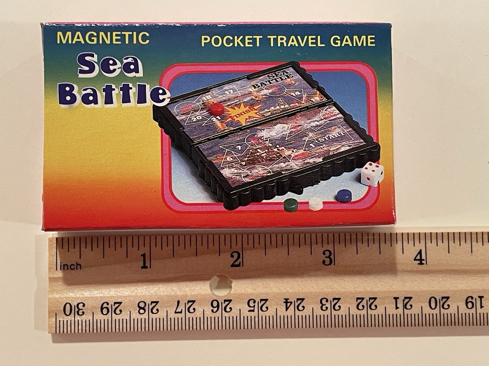 Vintage Mini Magnetic Travel Game Sea Battle Theme Pocket Game