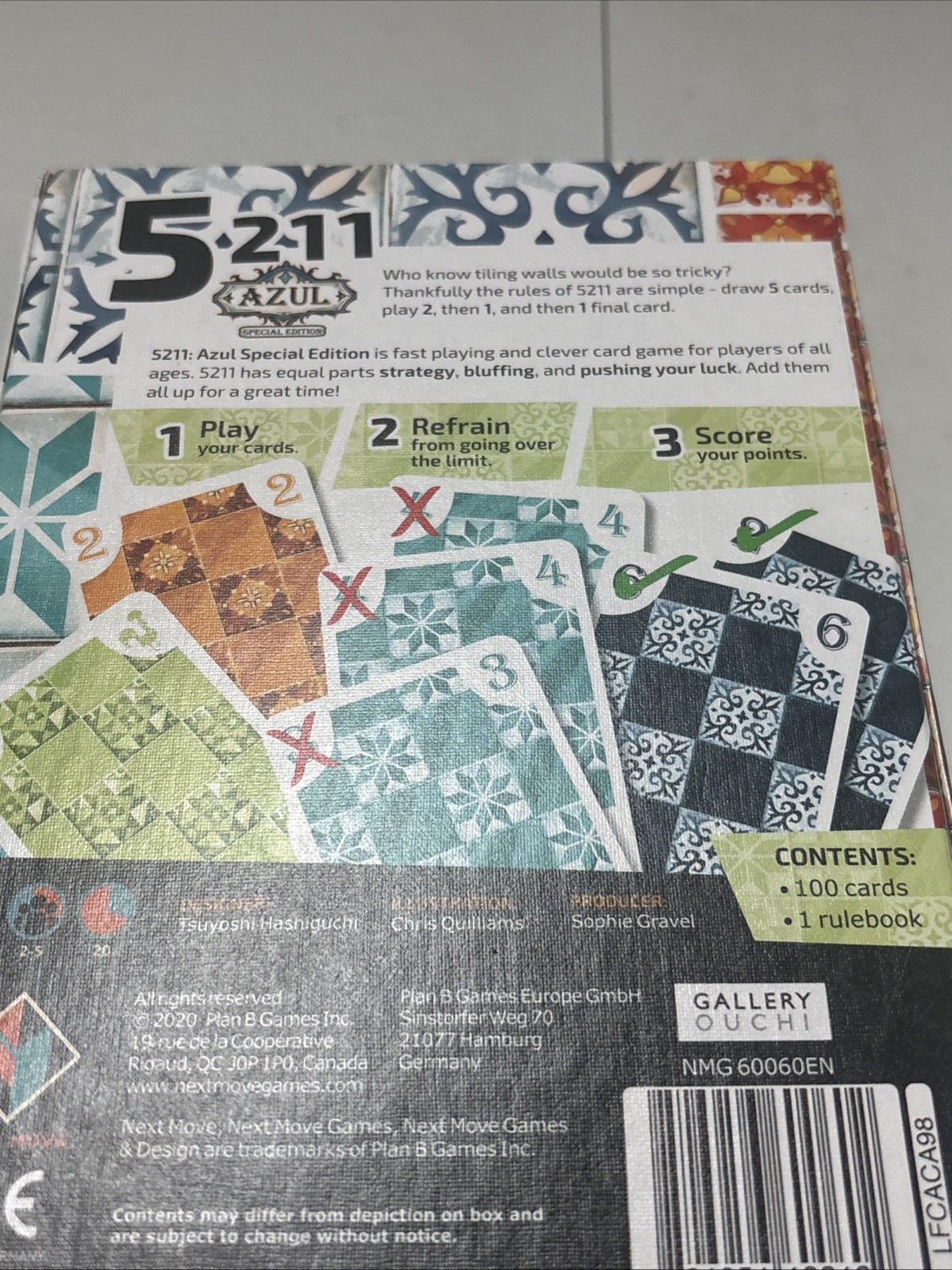 Next Move Games – 5211: AZUL SPECIAL EDITION – Card Game by Tsuyoshi Hashiguchi