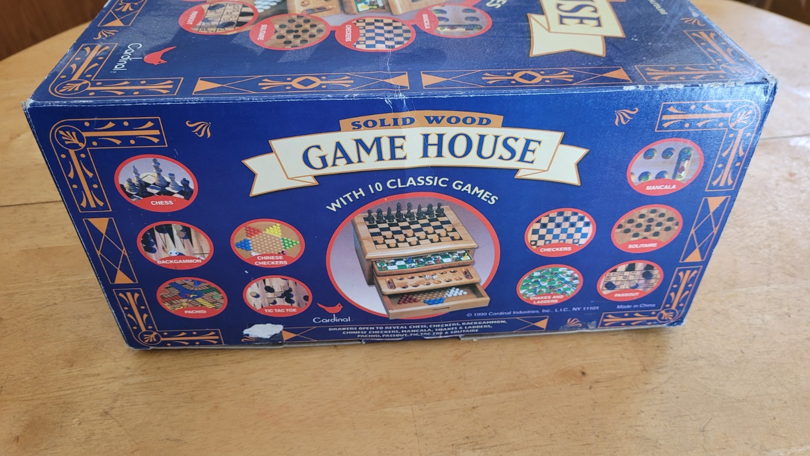 Vintage Multiple Classic Ten Games Solid Wood Boards “Game House”