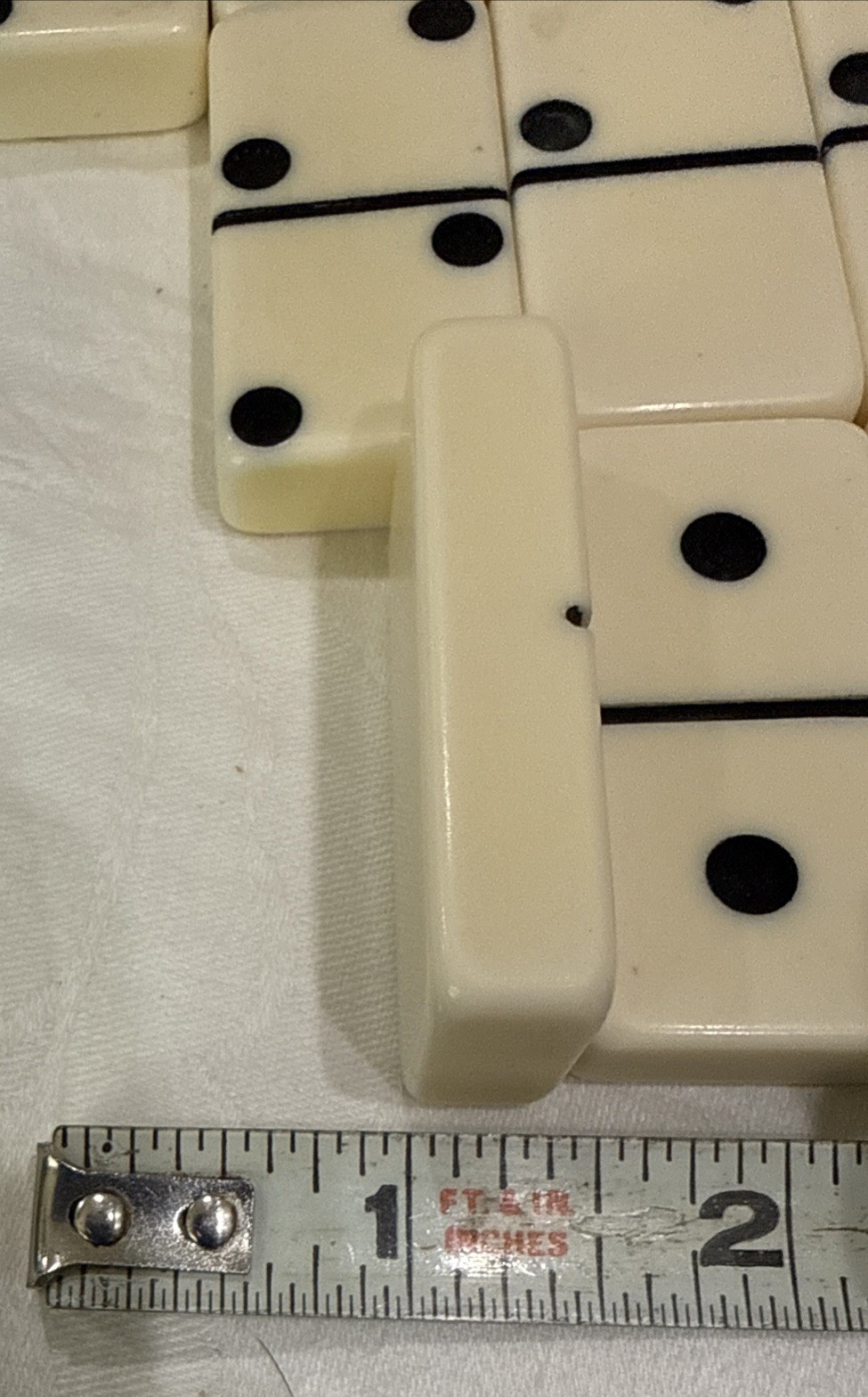 Vintage Puremco No. 716 Marblelike Extra Thick Dominoes Black & White * Free S/H