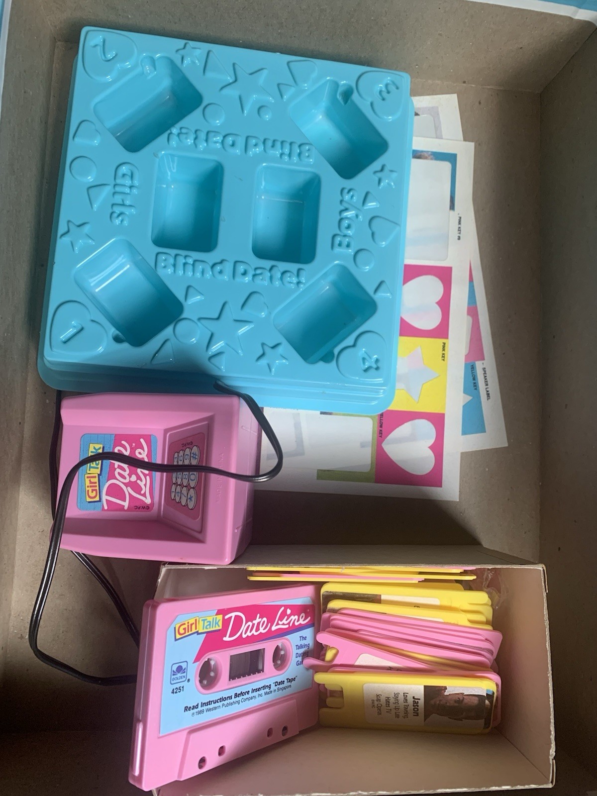 Girl Talk Date Line Board Game Golden Vintage 1989 Complete with Cassette Tape