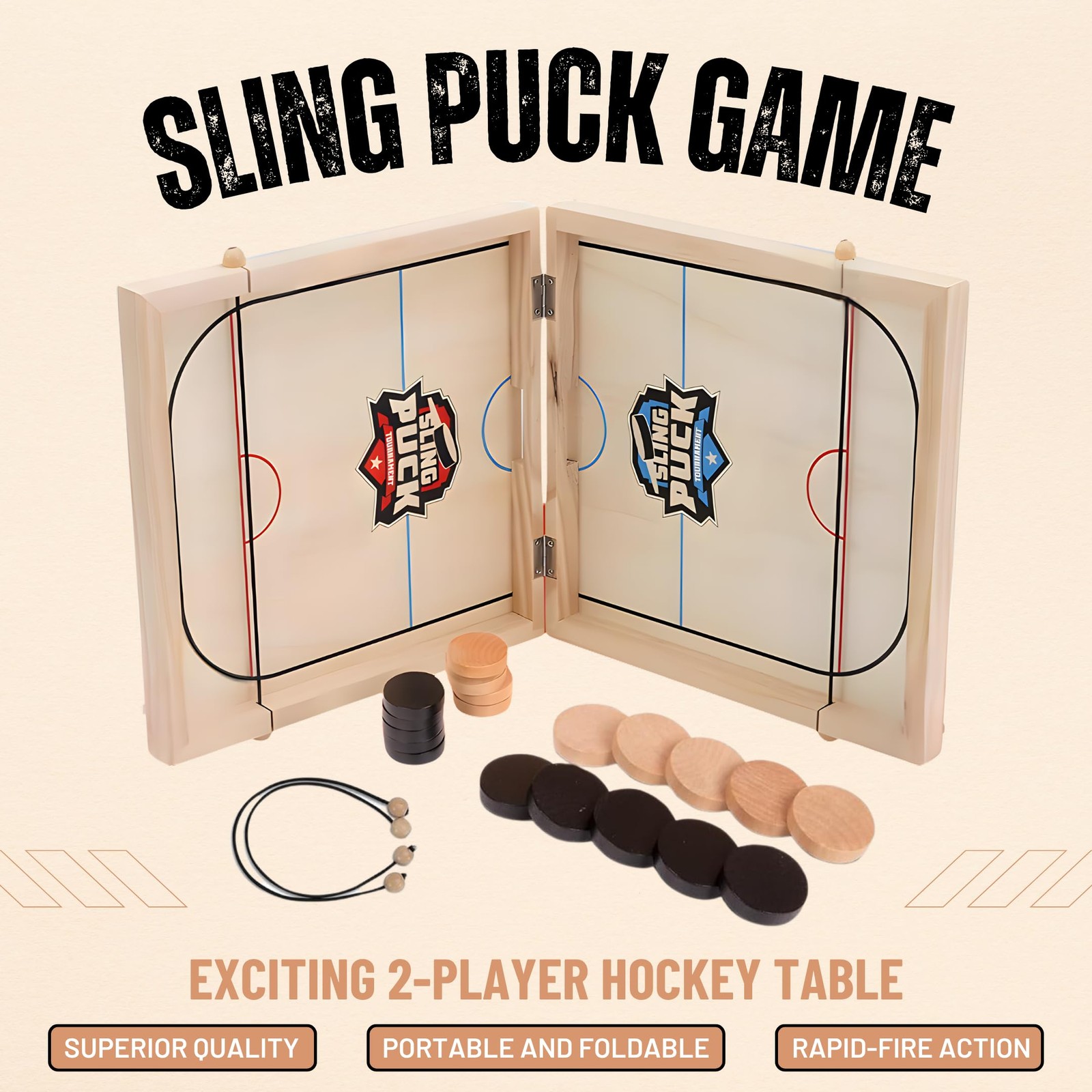 Fast Sling Puck Game 24 Inches Large Size – Super Winner Slingshot Puck Board…