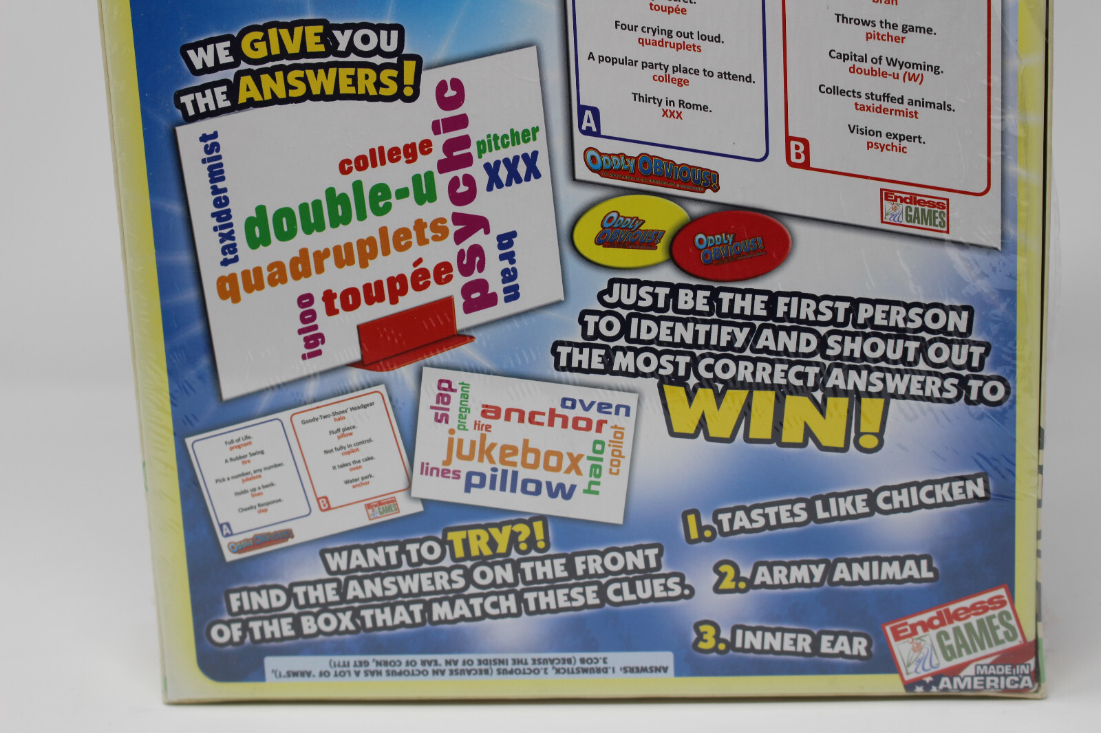Oddly Obvious! Endless Games Sealed NEW Family Game Night Answers R in Your Face