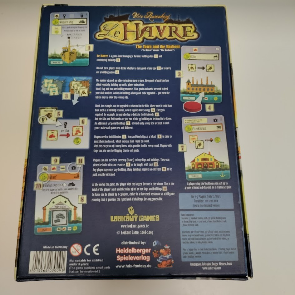 Le Havre Australian Edition Lookout Games Board Game *READ Some Cards Chinese