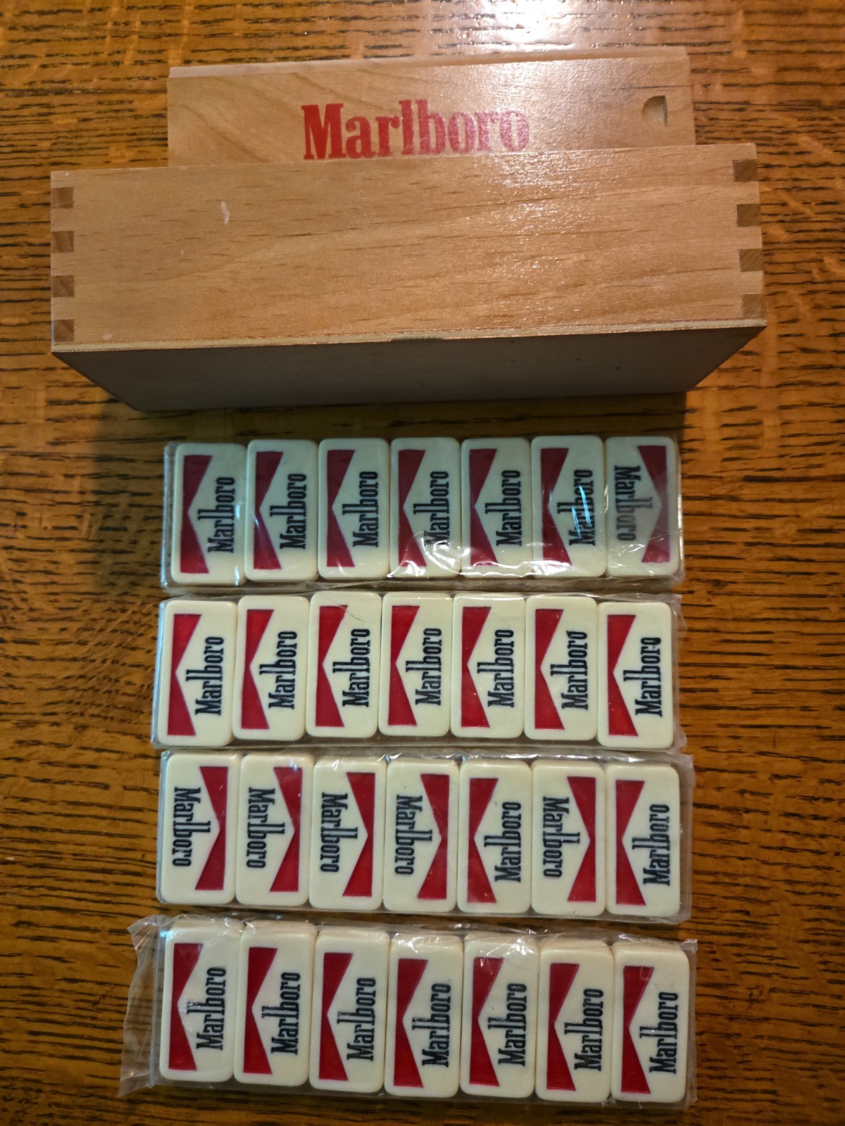 Vintage Marlboro Branded Dominoes Set w/ Box Sealed