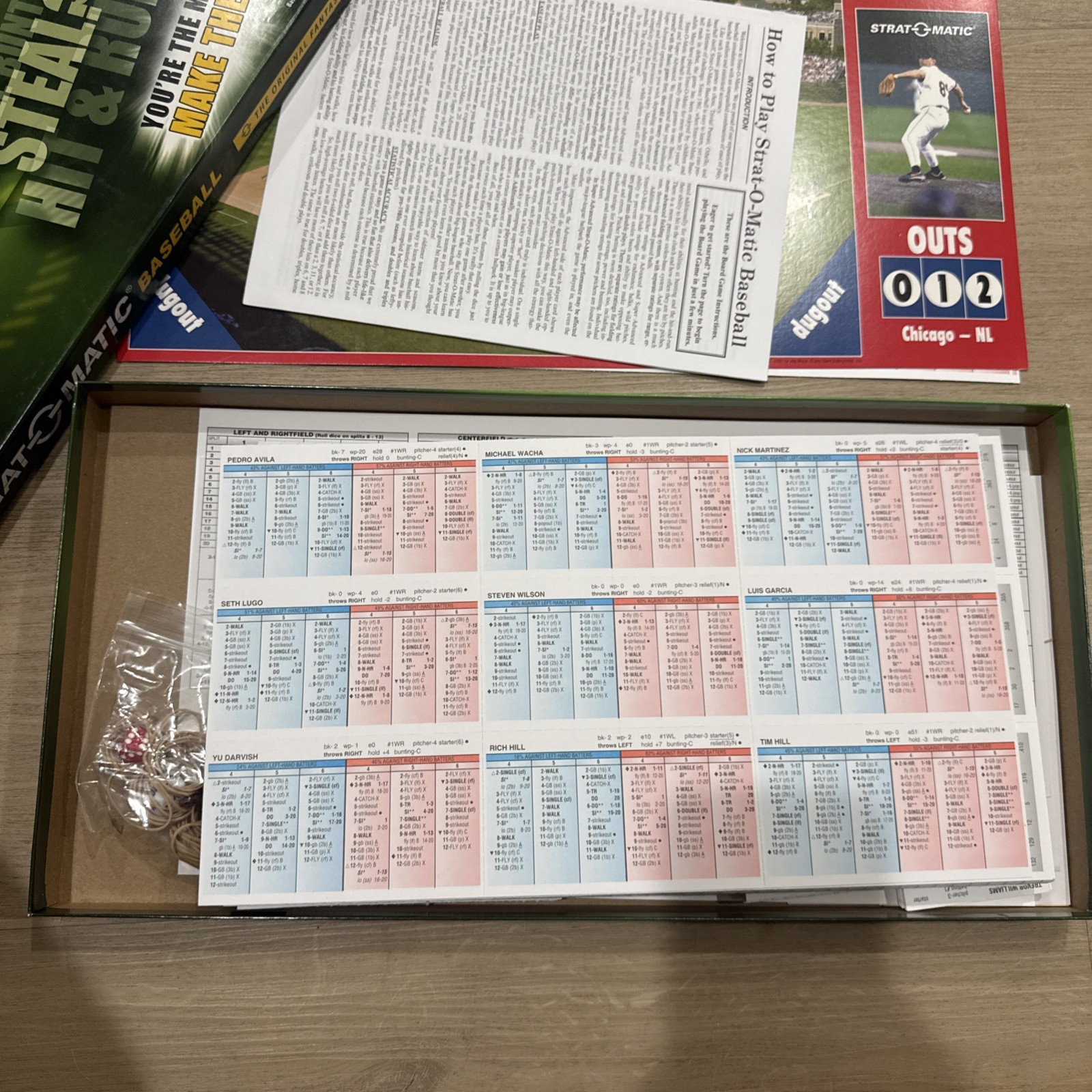 2016 Strat O Matic Baseball Player Cards Game Board Rules Die Markers Etc In Box