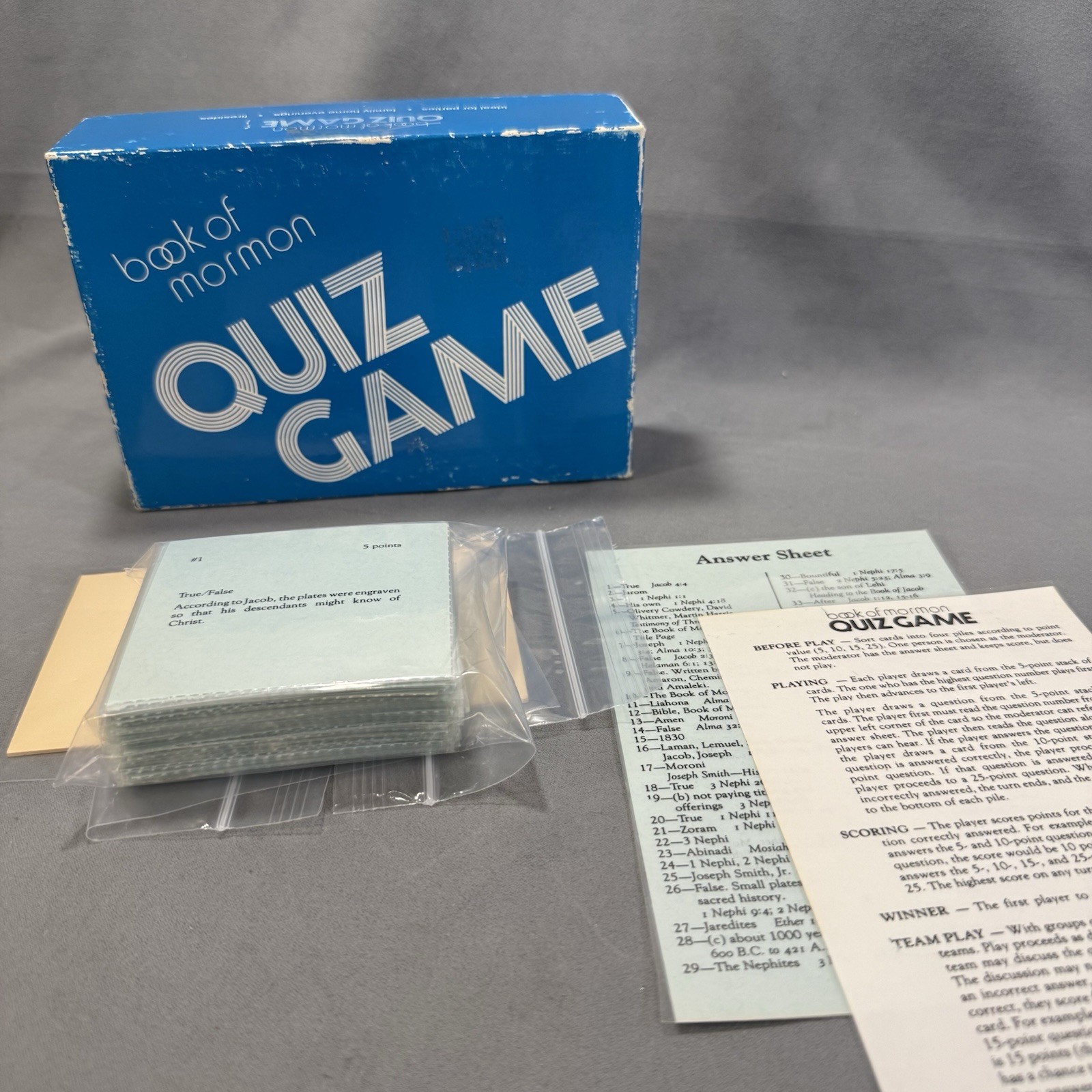 Rare 1981 Book of Mormon Family Quiz Game – Complete 91 Question LDS Bible Study