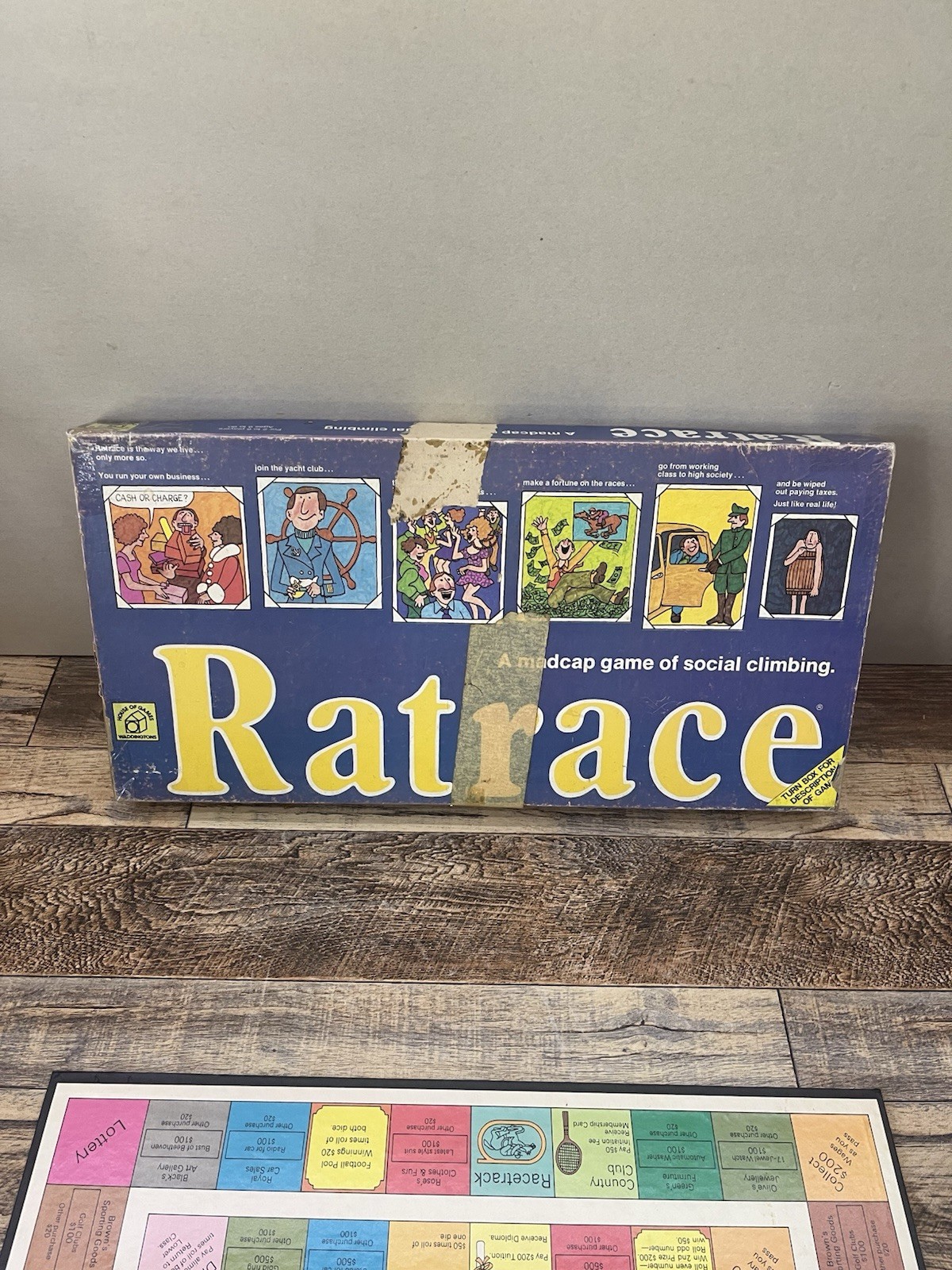 Vintage Ratrace Board Game 1973 Waddingtons House of Games Social Climbing