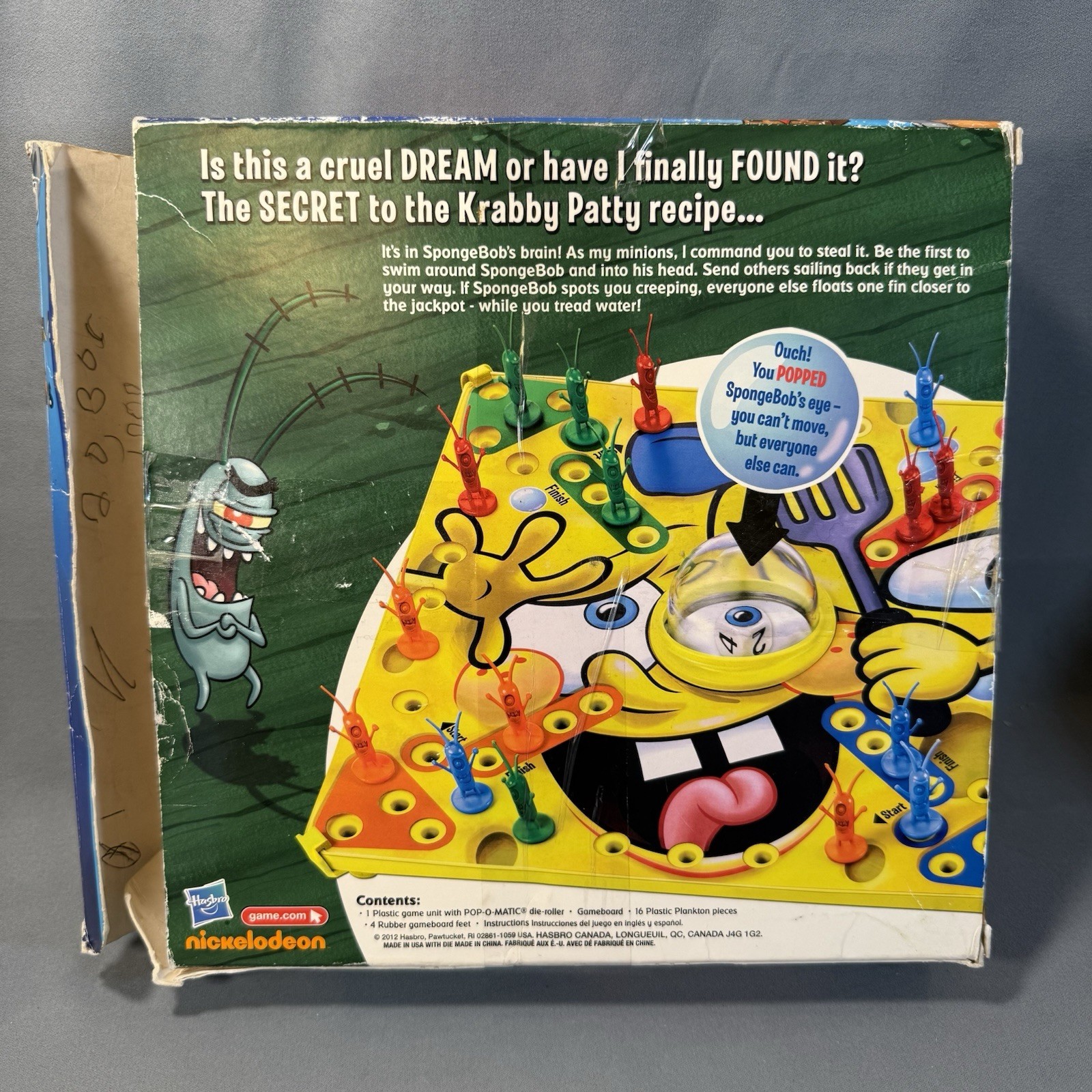 SPONGEBOB Squarepants Pop-O-Matic Trouble Game Hasbro Rare 2012 Edition INTL?