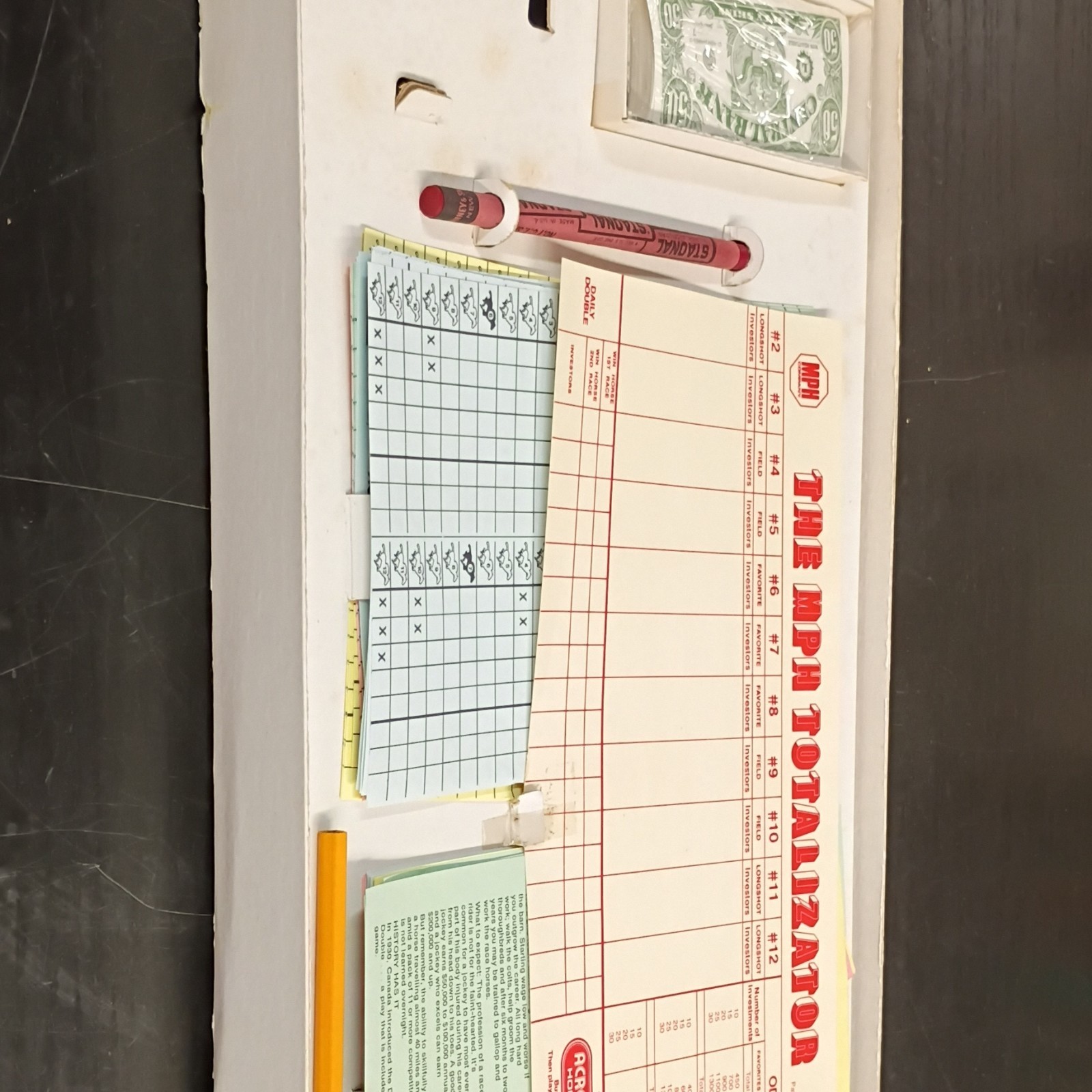 MPH Across the Board Horse Racing Board Game Complete, 2+ Players, Ages 8+, 0077