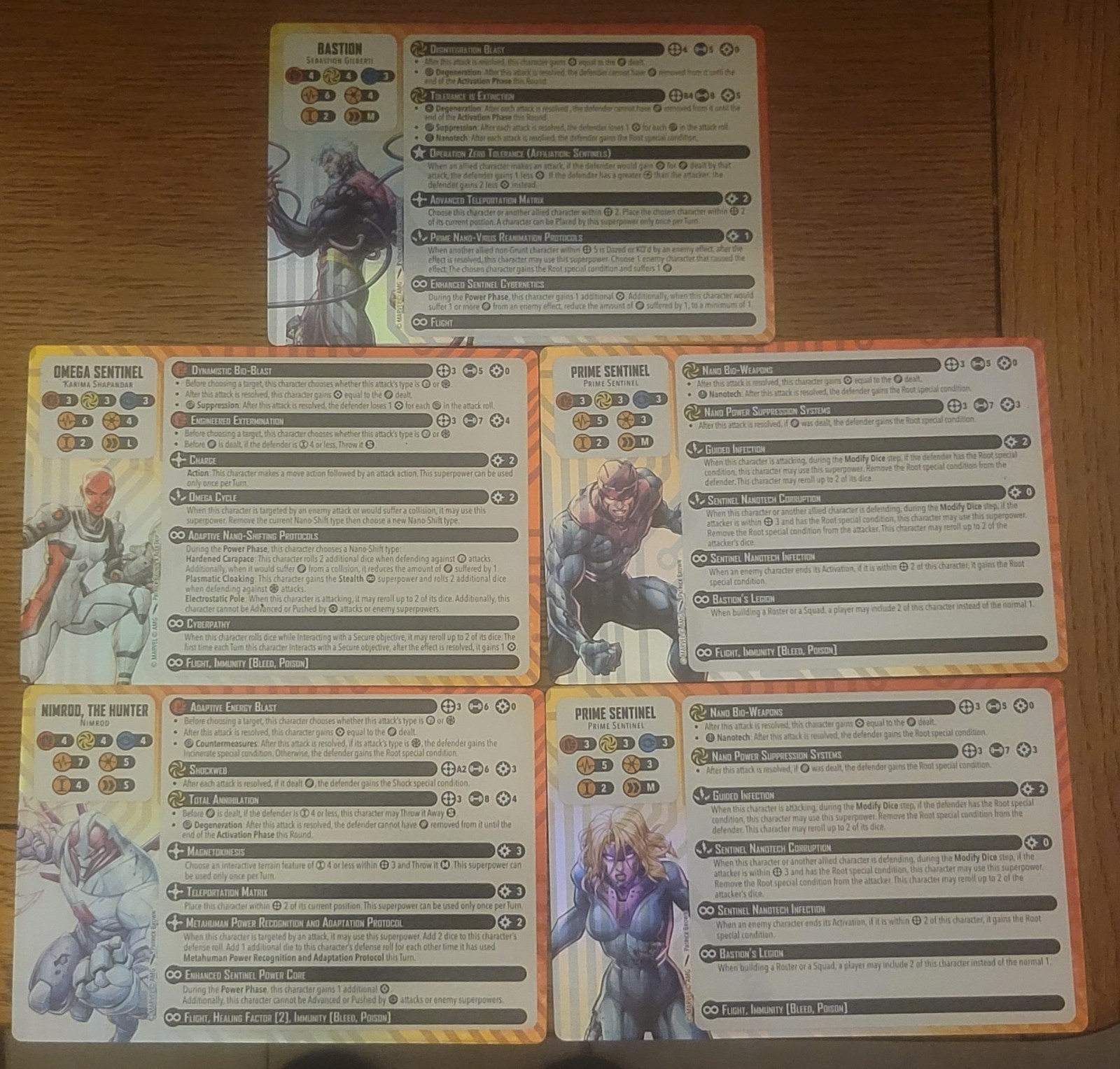Marvel: Crisis Protocol – Bastion, Nimrod & Omega Sentinel Retailer Promo Cards