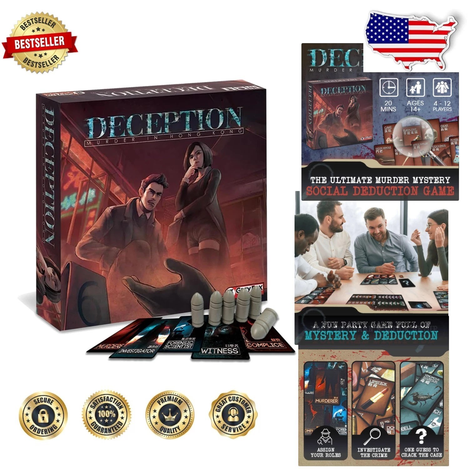 Murder in Hong Kong Party Game | Engaging Social Deduction | 20 Min | 12 Players
