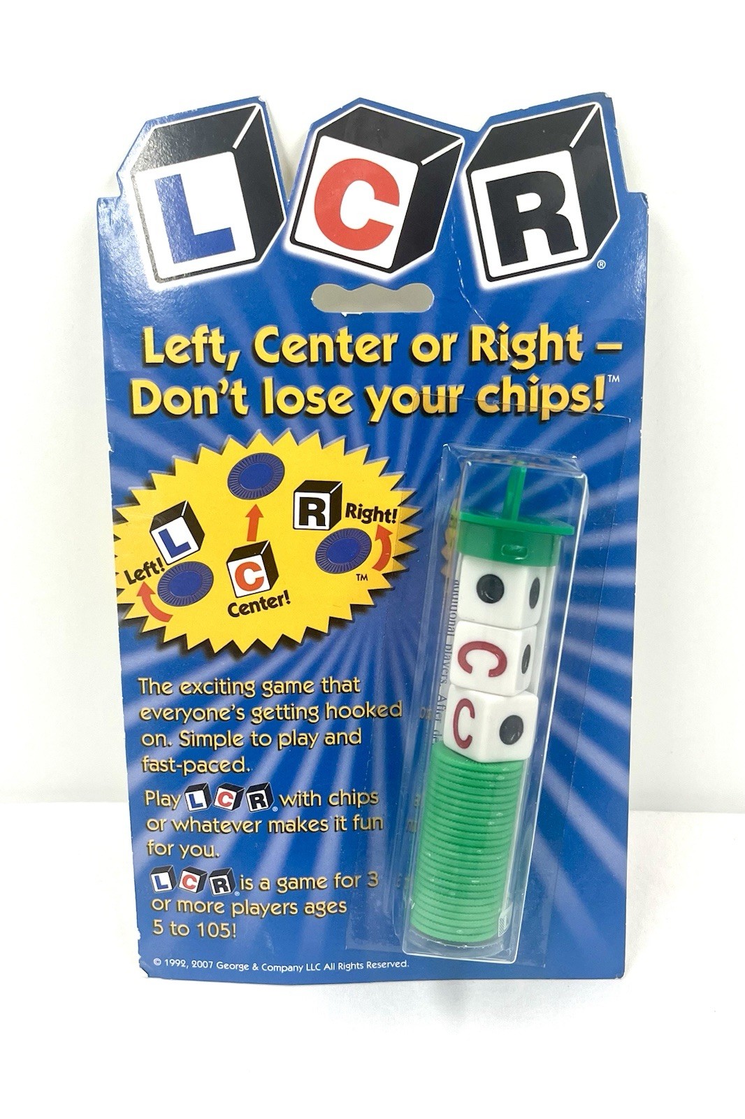LCR Left Center Right Dice Game New 2007 George & Company Classic Party Game
