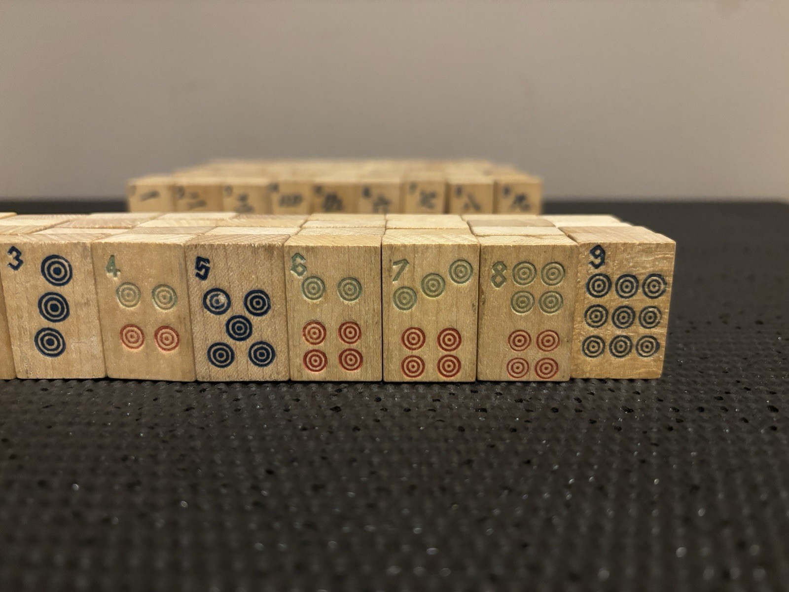 Vintage 1923 Parker Brothers Mah-Jongg 139 Wooden Celluloid Tiles 97% Complete