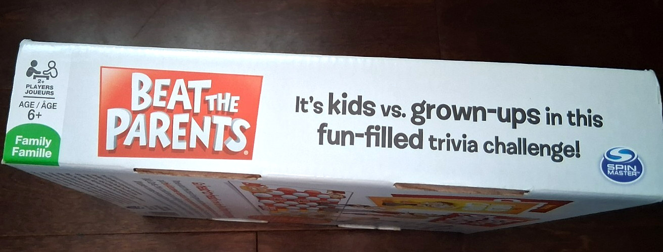 Beat the Parents Board Game Spin Master Kids vs Parents Trivia Open Box Unplayed