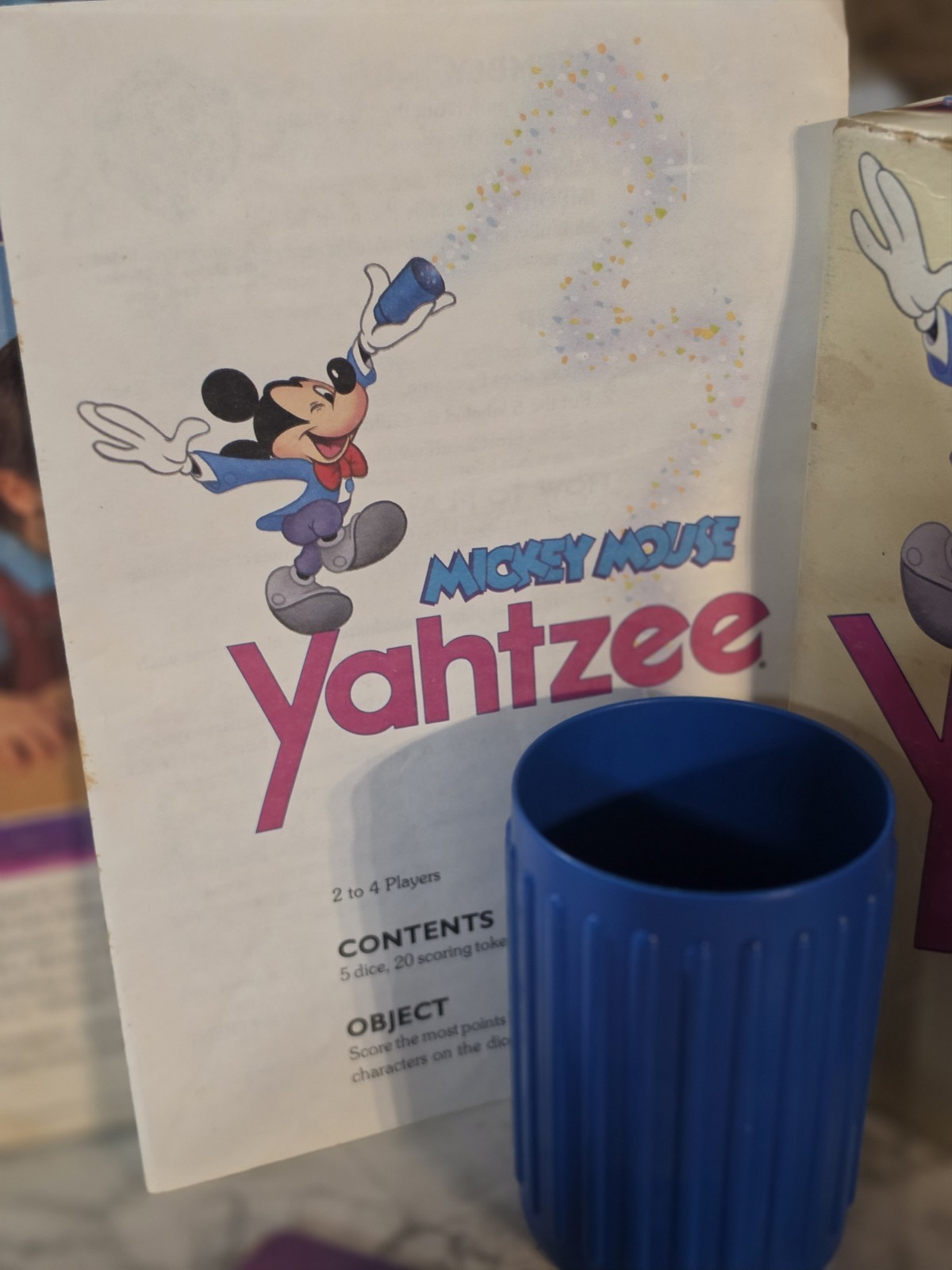 Milton Bradley Mickey Mouse Yahtzee Dice Game Disney Kids Ages 5+ 2-4 Players