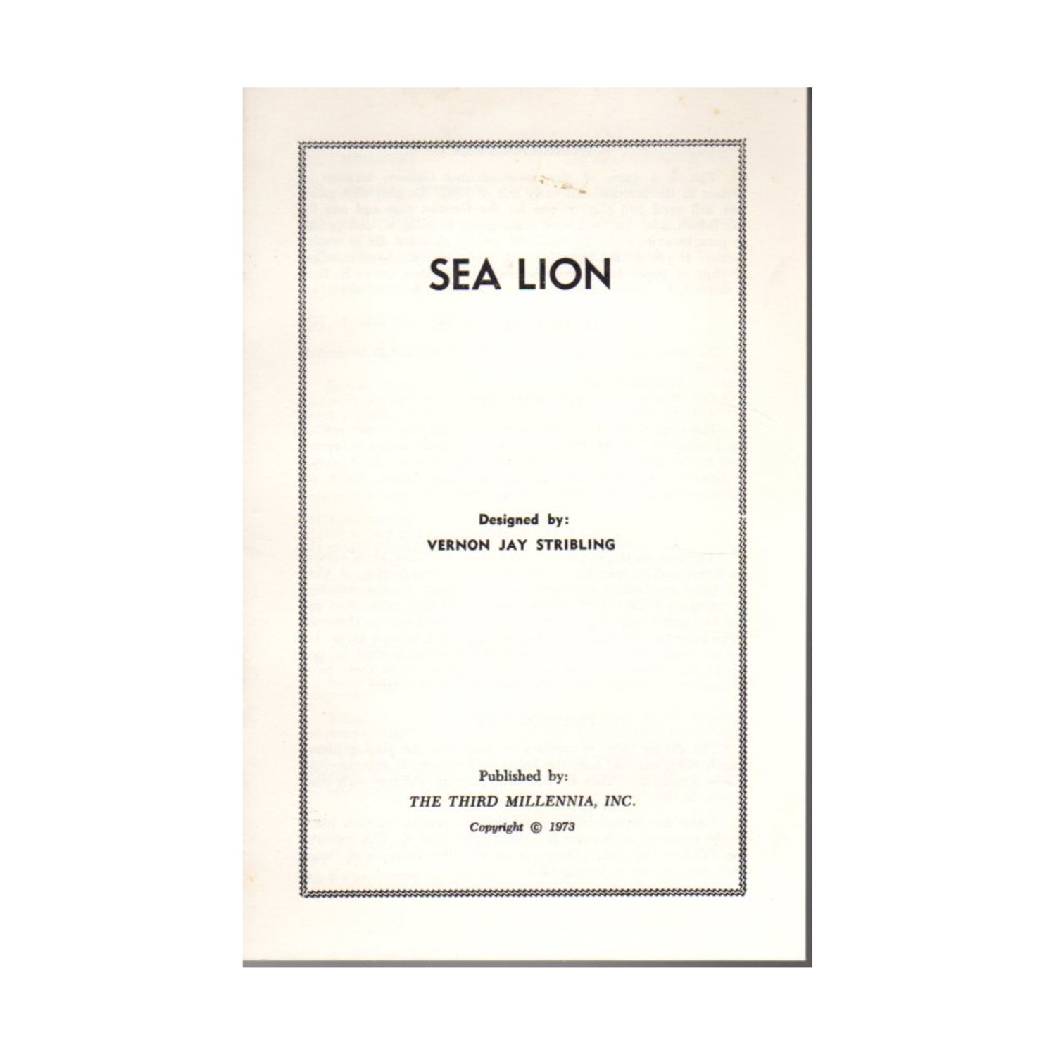Third Millennia Wargame Sea Lion Bag EX