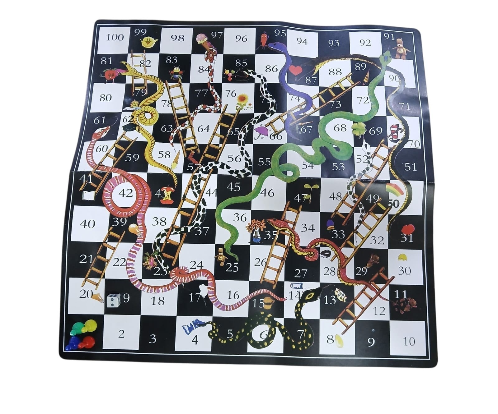 Snakes & Ladders Board Game (34 cm × 34 cm) | Classic Family & Kids Game | Fun