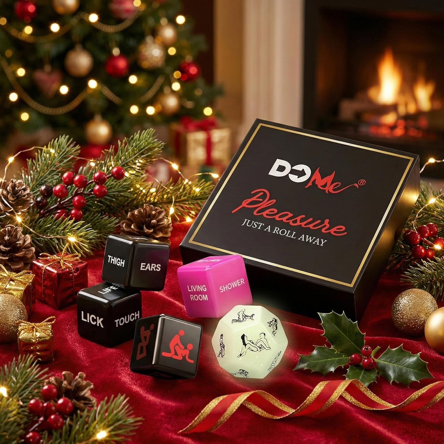 Sex Dice Game for Couples – Premium Deluxe Set of 5 Dice with Box – for Adult Se