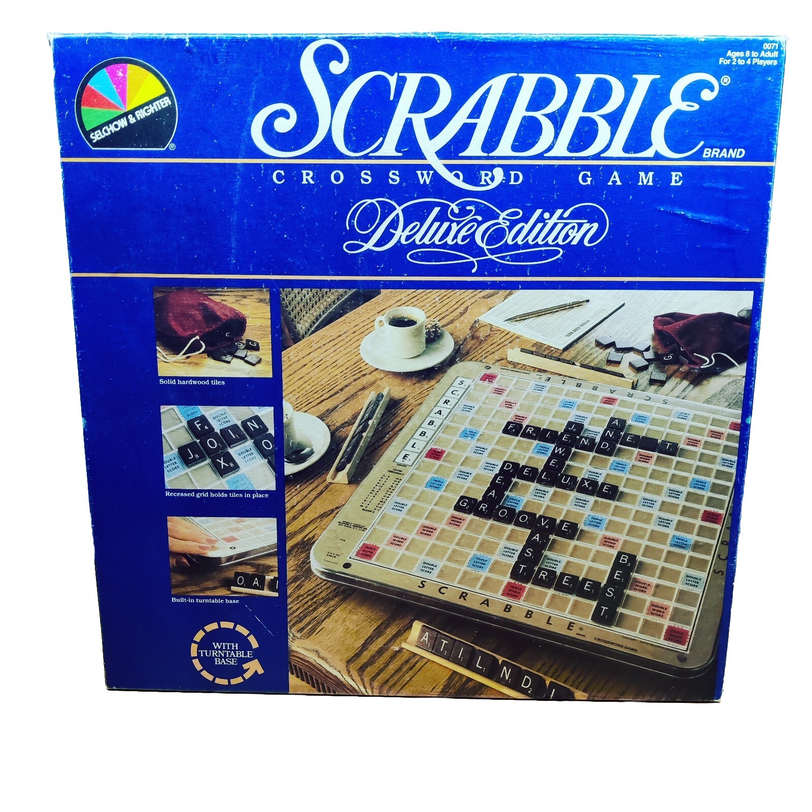Scrabble Deluxe Edition Crossword Game *Cracks In Game Board See Pic