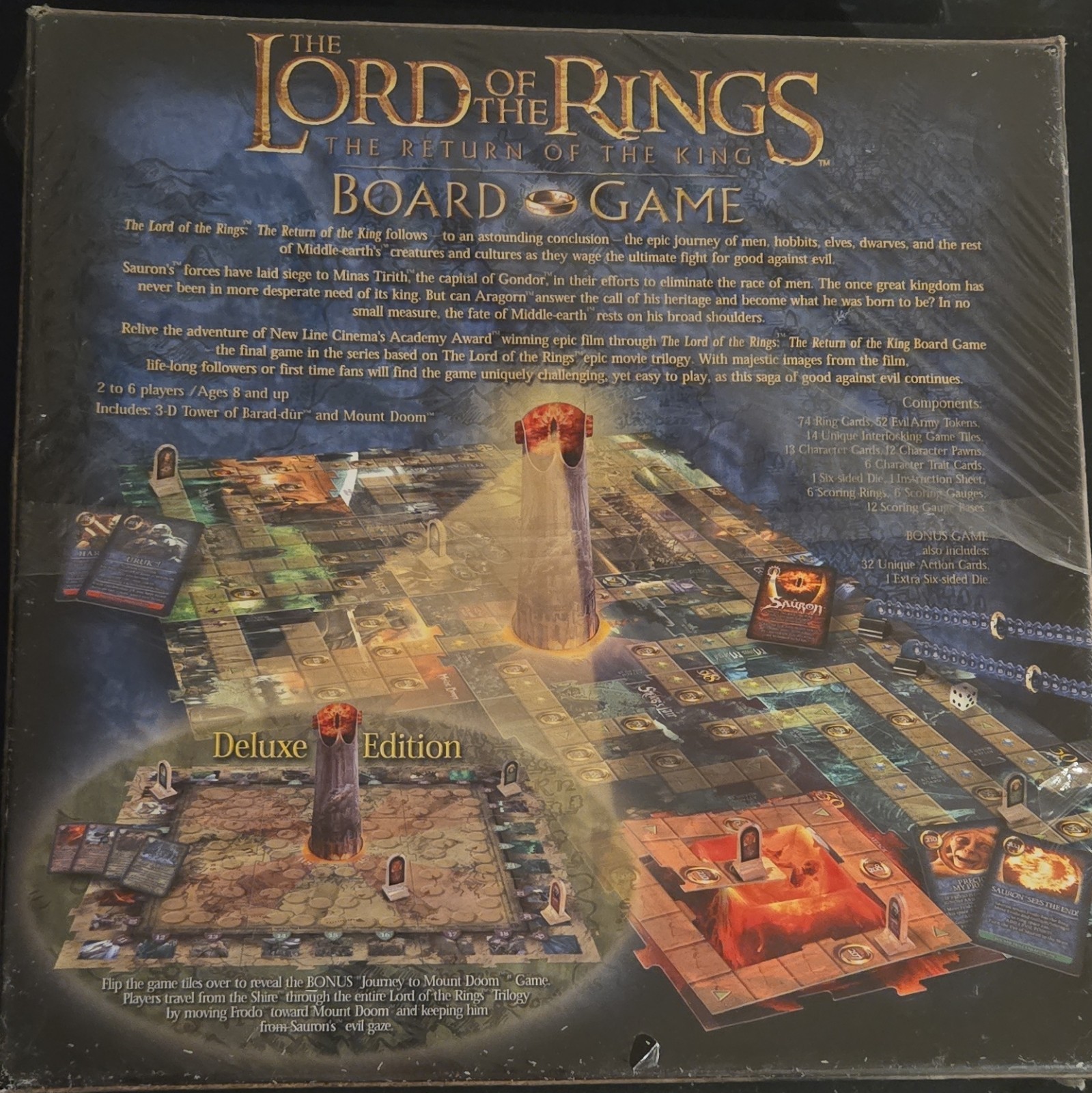 LORD OF THE RINGS Return of the King Deluxe Board Game w/ Bonus Game, NIB!