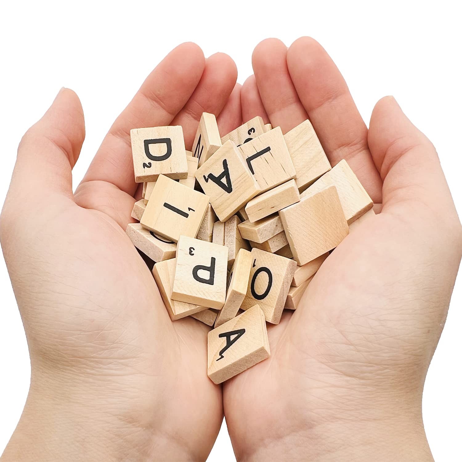 400 Pcs Wood Letter Tiles, Wooden Tiles for Crafts