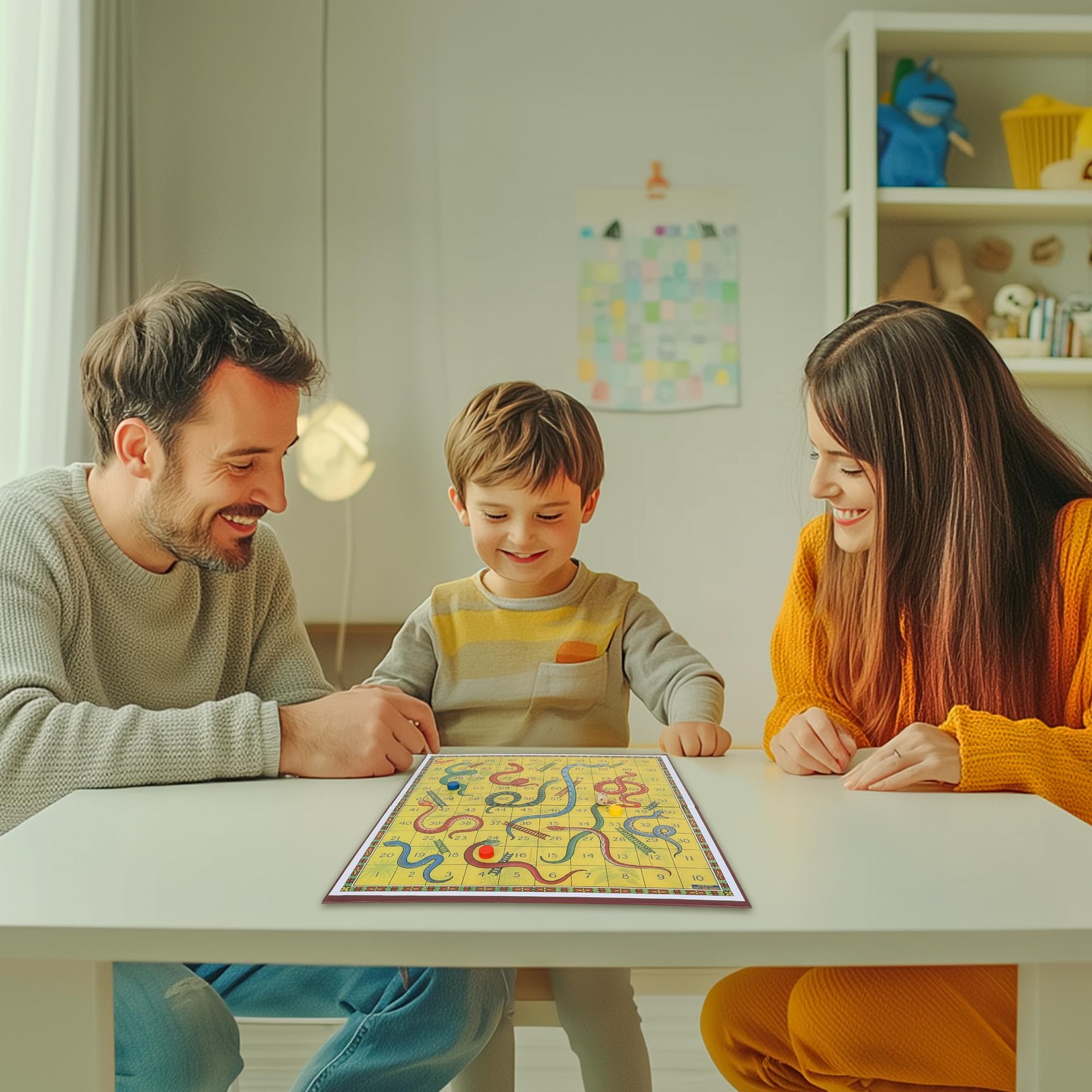Classic Snakes and Ladders Board Game – Foldable Family Board Game with Dice …