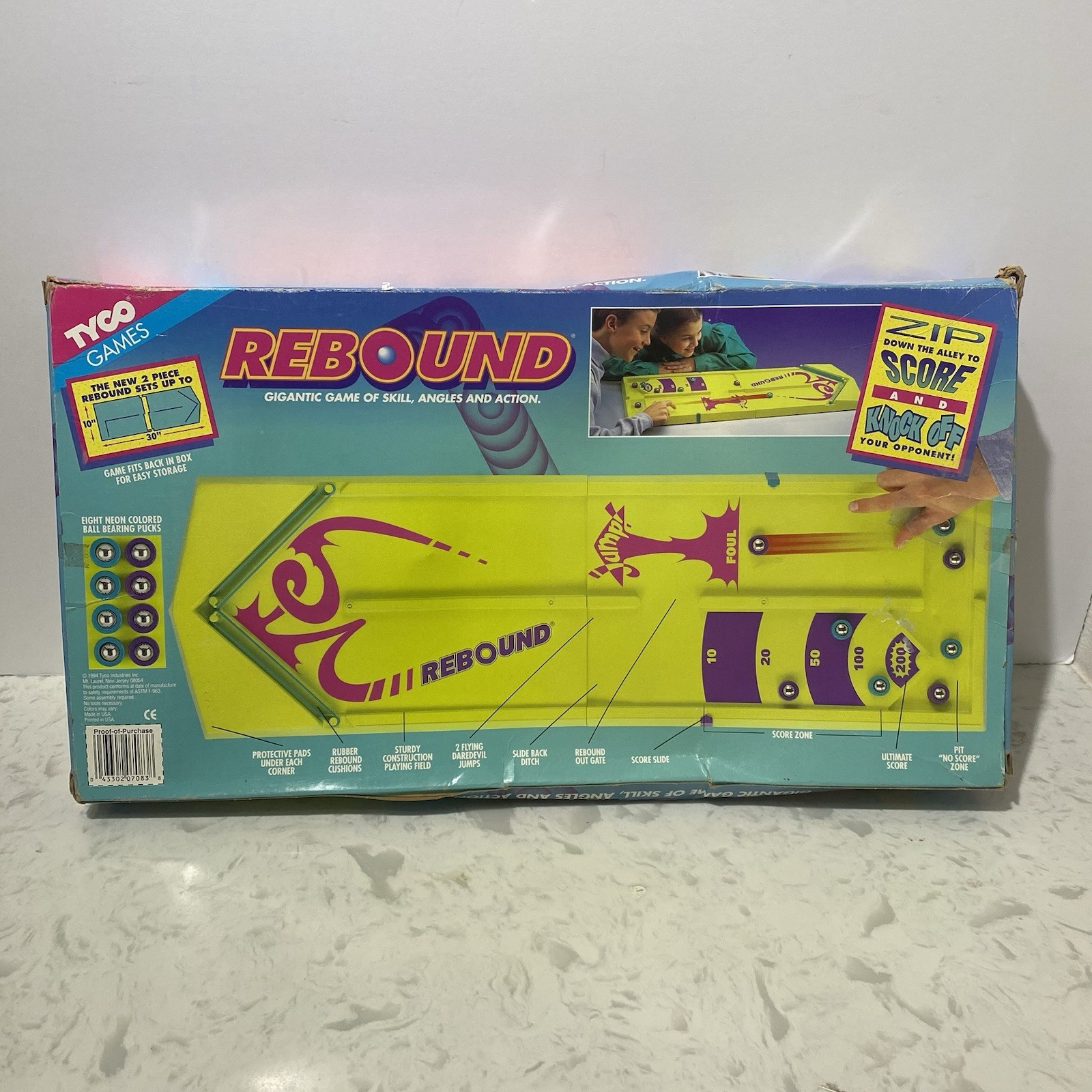 Vintage 1994 Tyco Rebound Skill Action Game 100% Complete With New Rubber Bands