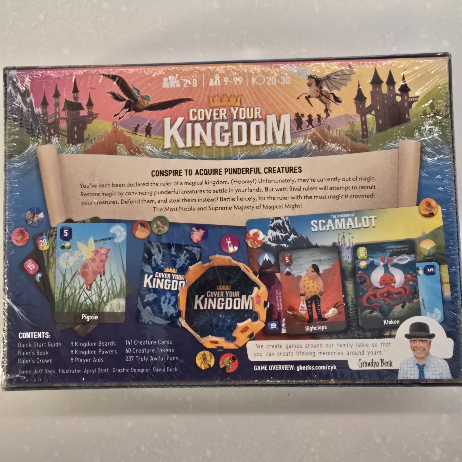 Cover Your Kingdom, Grandpa Beck’s Games – Card Game 2-8 Players Age 9+ – Sealed