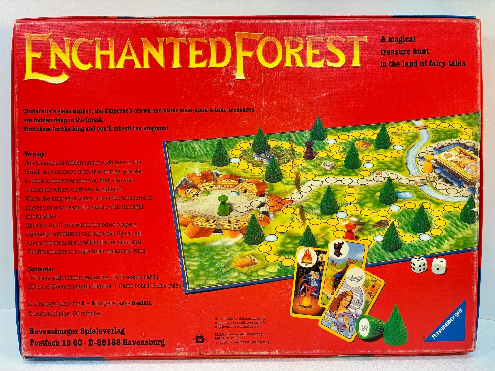 ENCHANTED FOREST Treasure Hunt Board Game Ravensburger 1994 English Complete