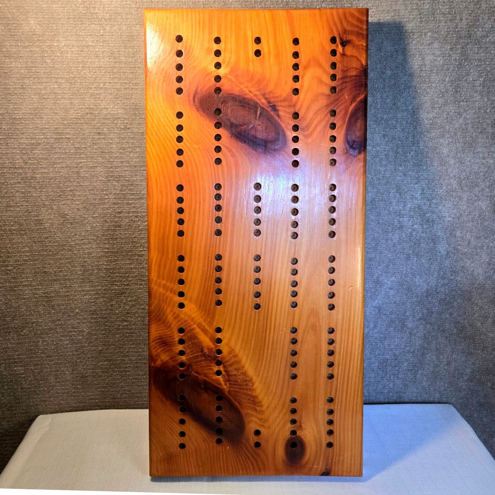Handmade Large Solid Wood 2 Player Cribbage Board 24 Inch with Pegs and Cards