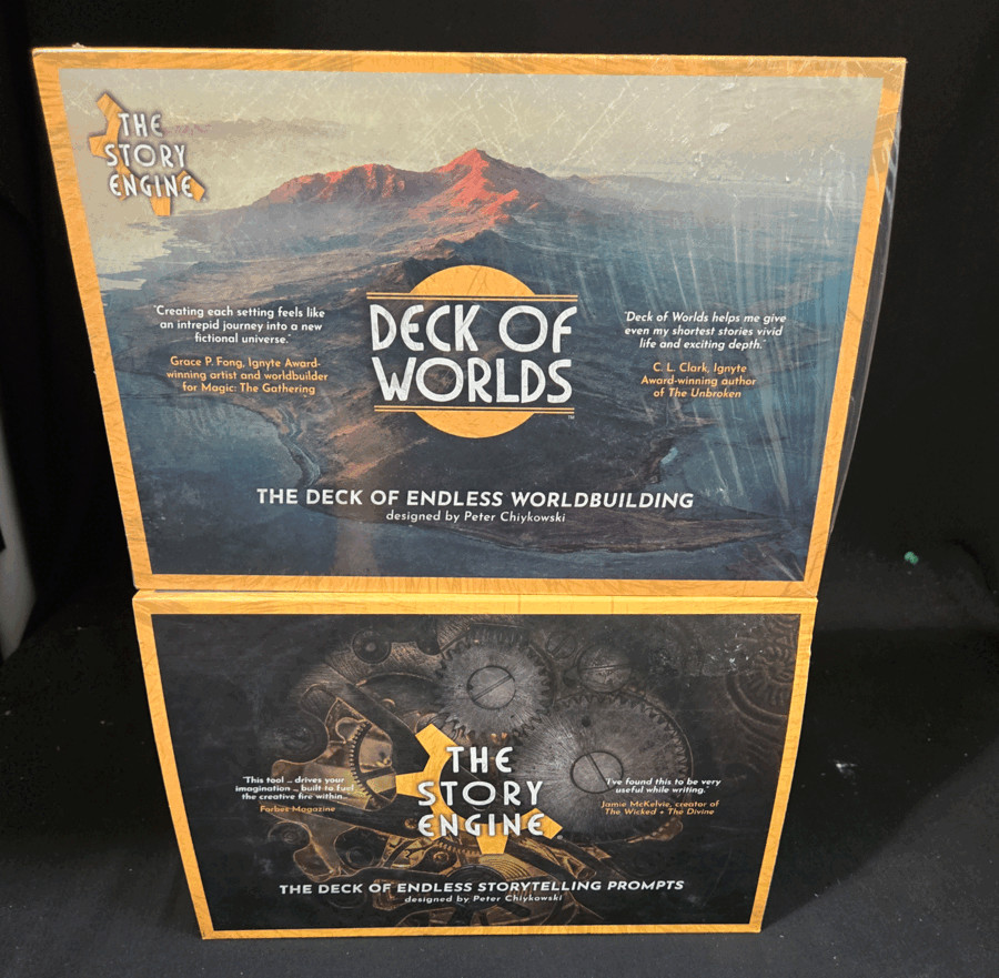 The Story Engine Deck & Deck Of Worlds RPG Prompt Cards Storytelling Accessory
