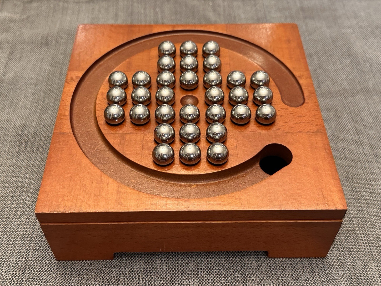 *STAINLESS STEEL* MICHAEL GRAVES DESIGN Solitaire Marble Wood Vintage Game