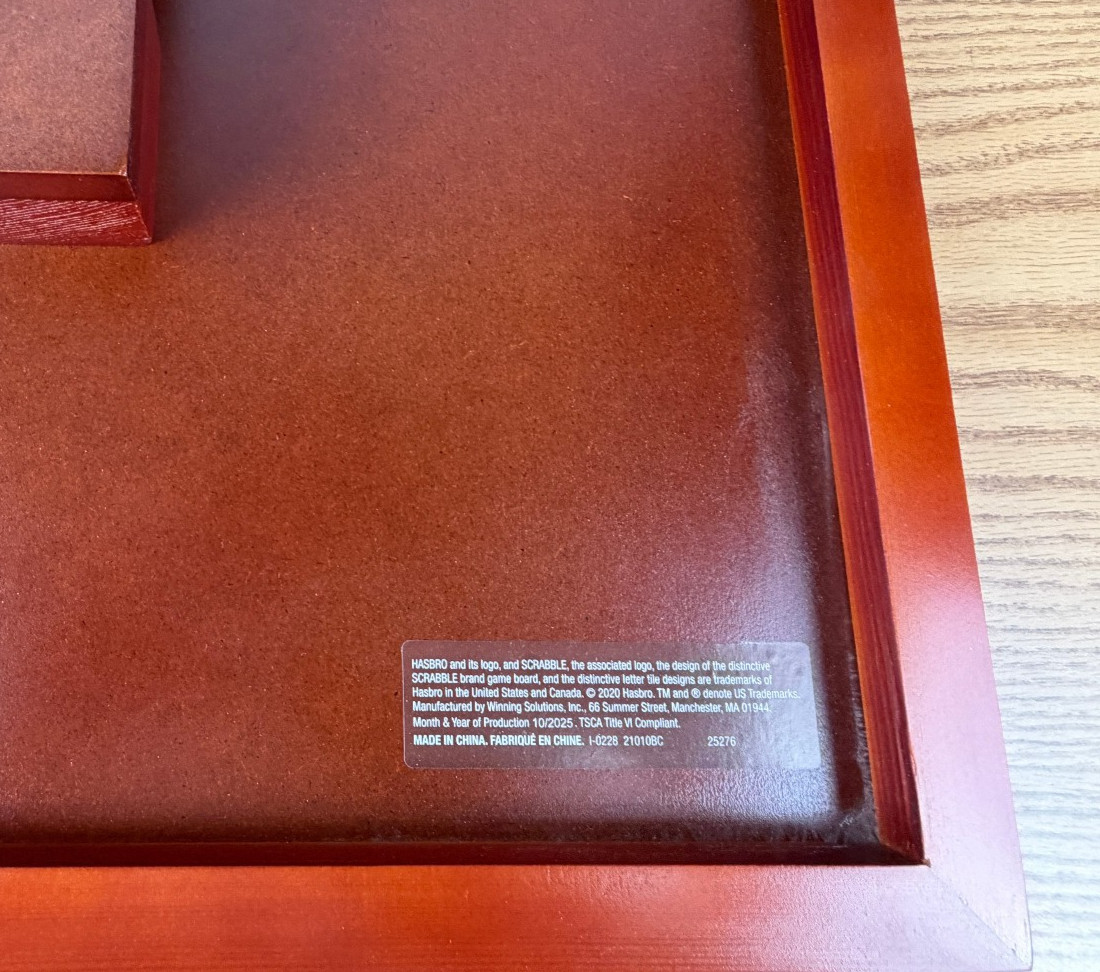 Scrabble Giant Deluxe Wooden Edition Turntable Board Game Open Box Item