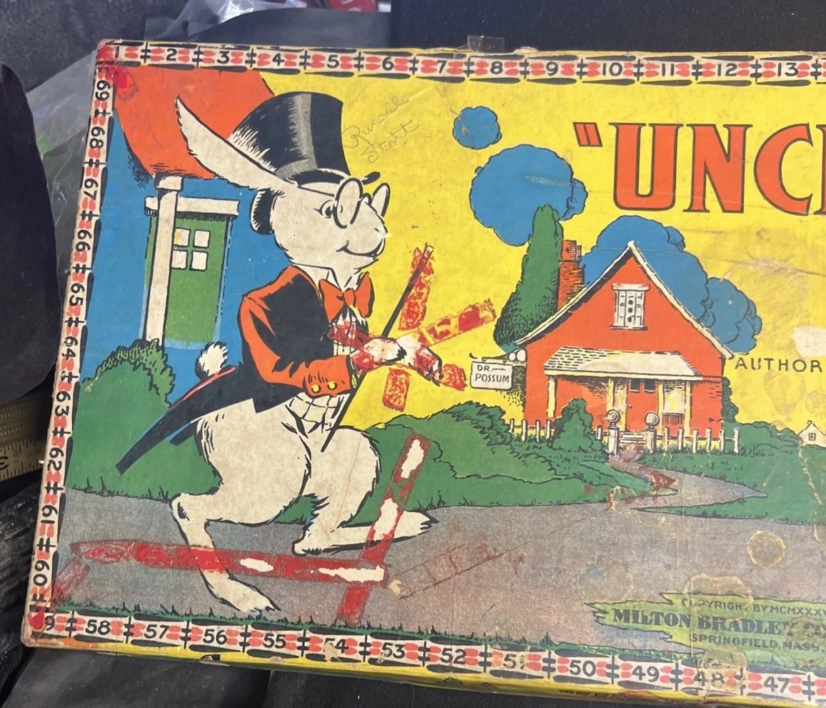 Uncle Wiggly Board Game in Box Milton Bradley 1937 Early Version #4829 w Cards
