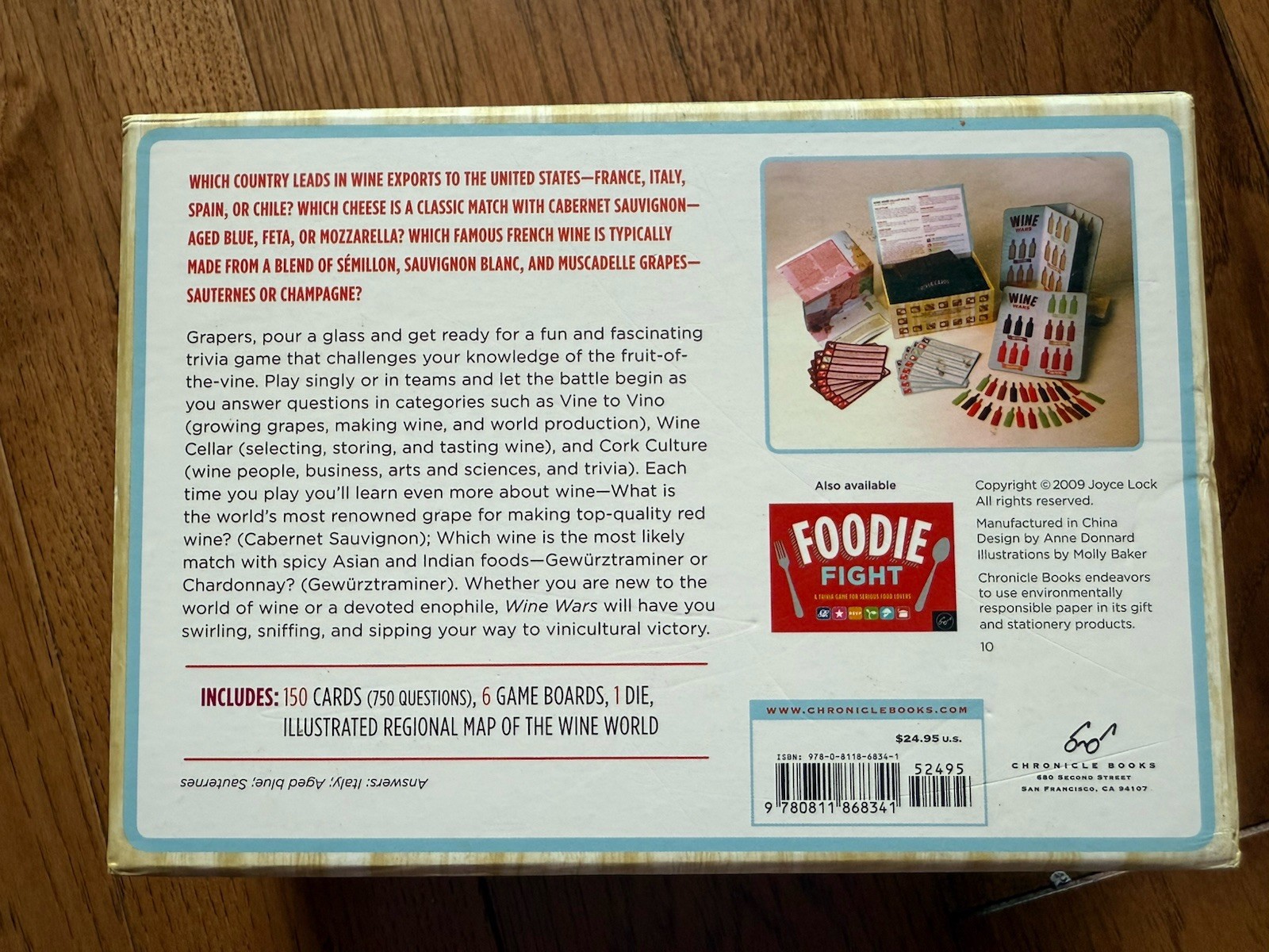 Chronicle Books Wine Wars Trivia Card Game, Wine Theme, Adults 17+, 2009