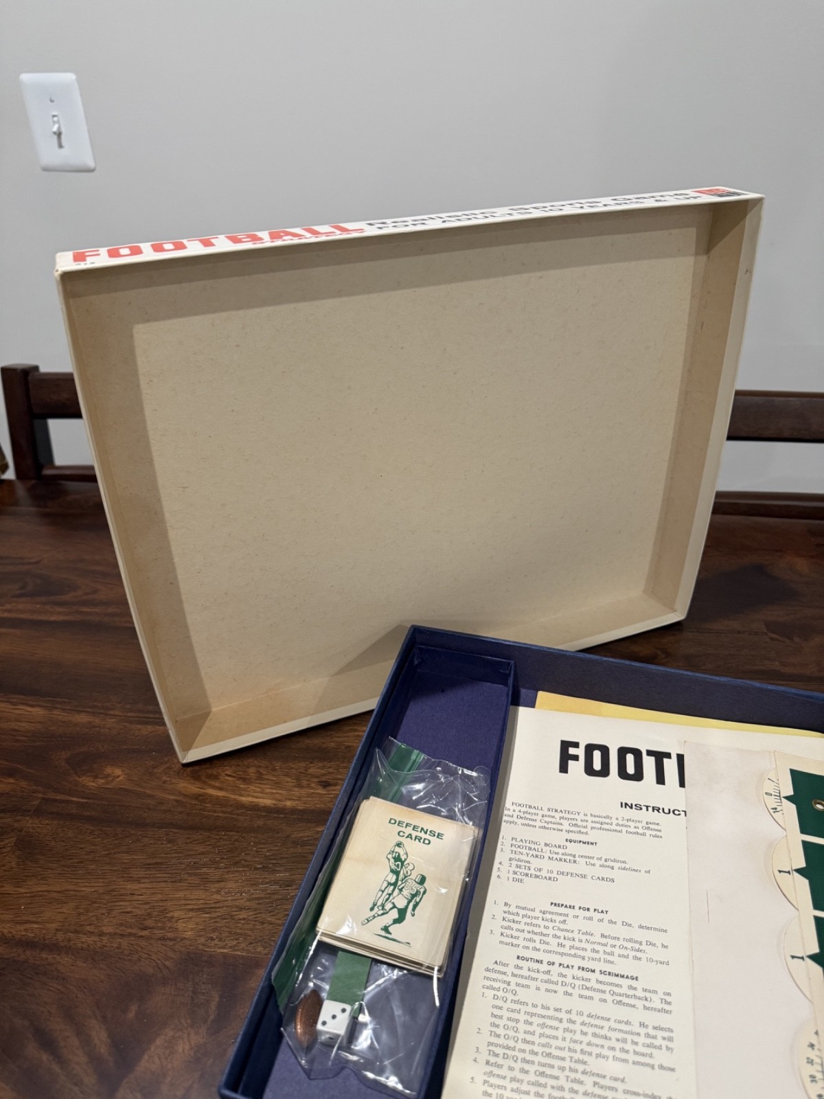 Football Strategy Boxed Board Game – 1962 – The Avalon Hill Company