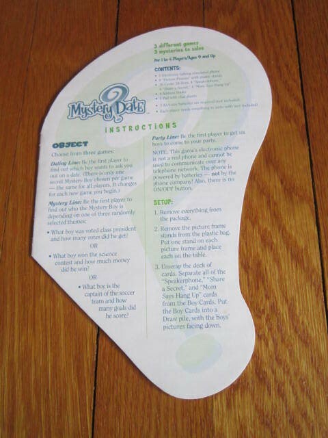 Milton Bradley Mystery Date Game 1999/2000 Replacement Part INSTRUCTION BOOK