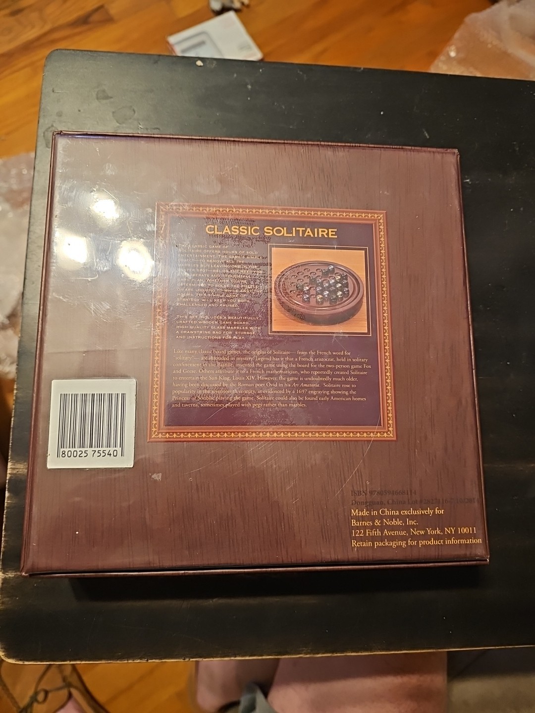 Wooden Solitaire Board Game Barnes & Noble 6″ Board New Sealed