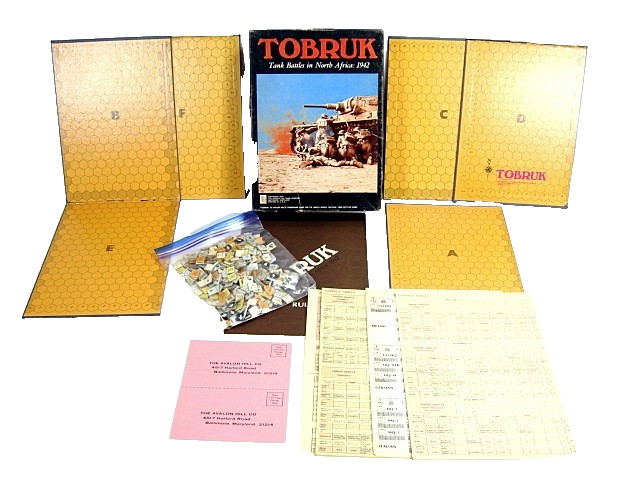 Tobruk AH Avalon Hill Bookcase Game 1975 Punched