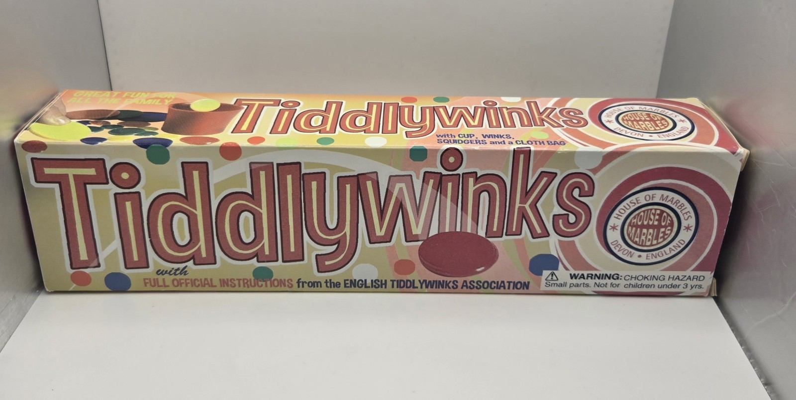 Tiddlywinks Game by House of Marbles Devon England w/Cup, Winks. Squidgers & Bag