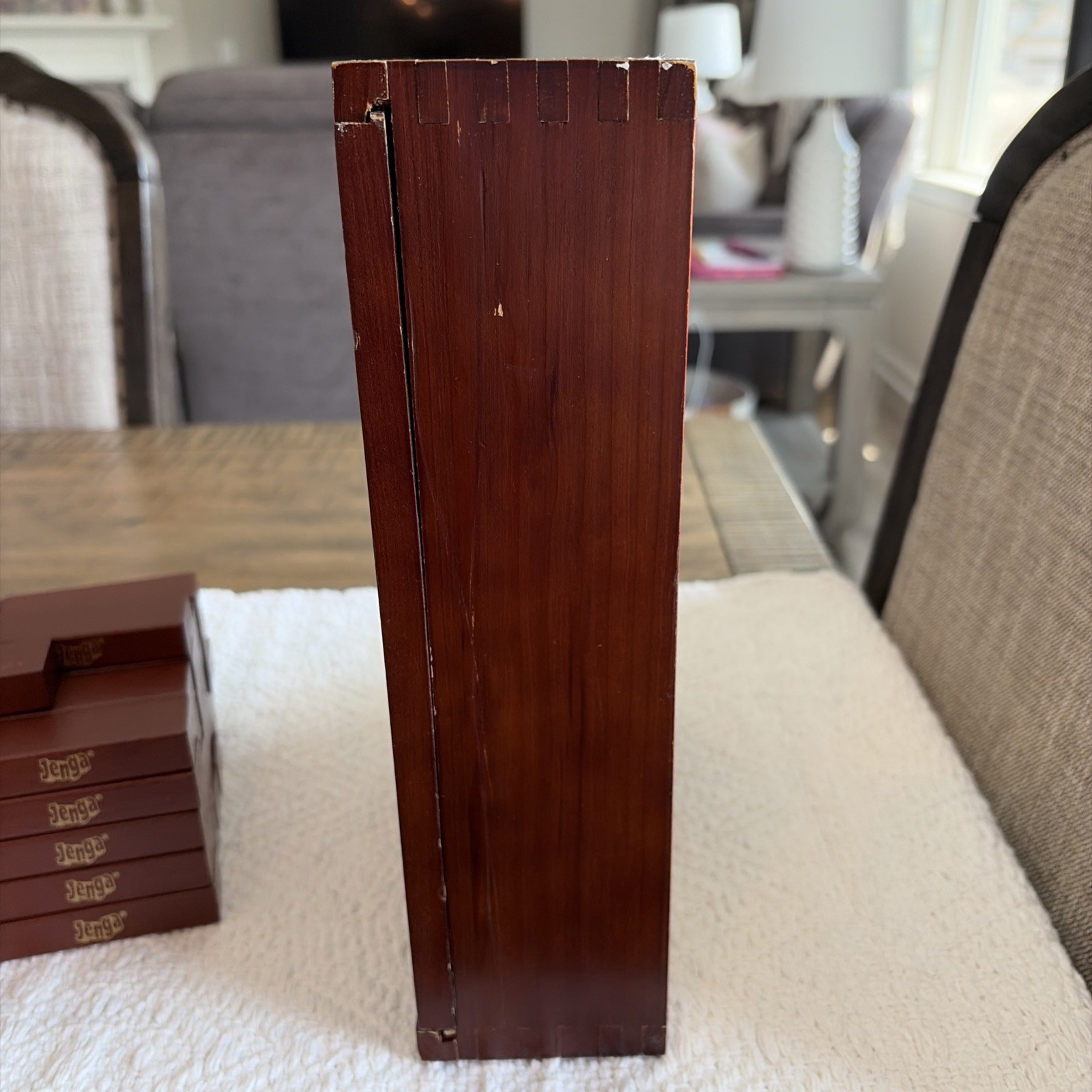 Vintage Collection Jenga Wood Book Box Game Hasbro Parker Bros Game Night