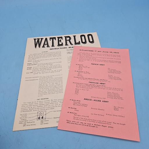 VTG Waterloo Avalon Hill Napoleonic Wargame Board Game 1962 Complete