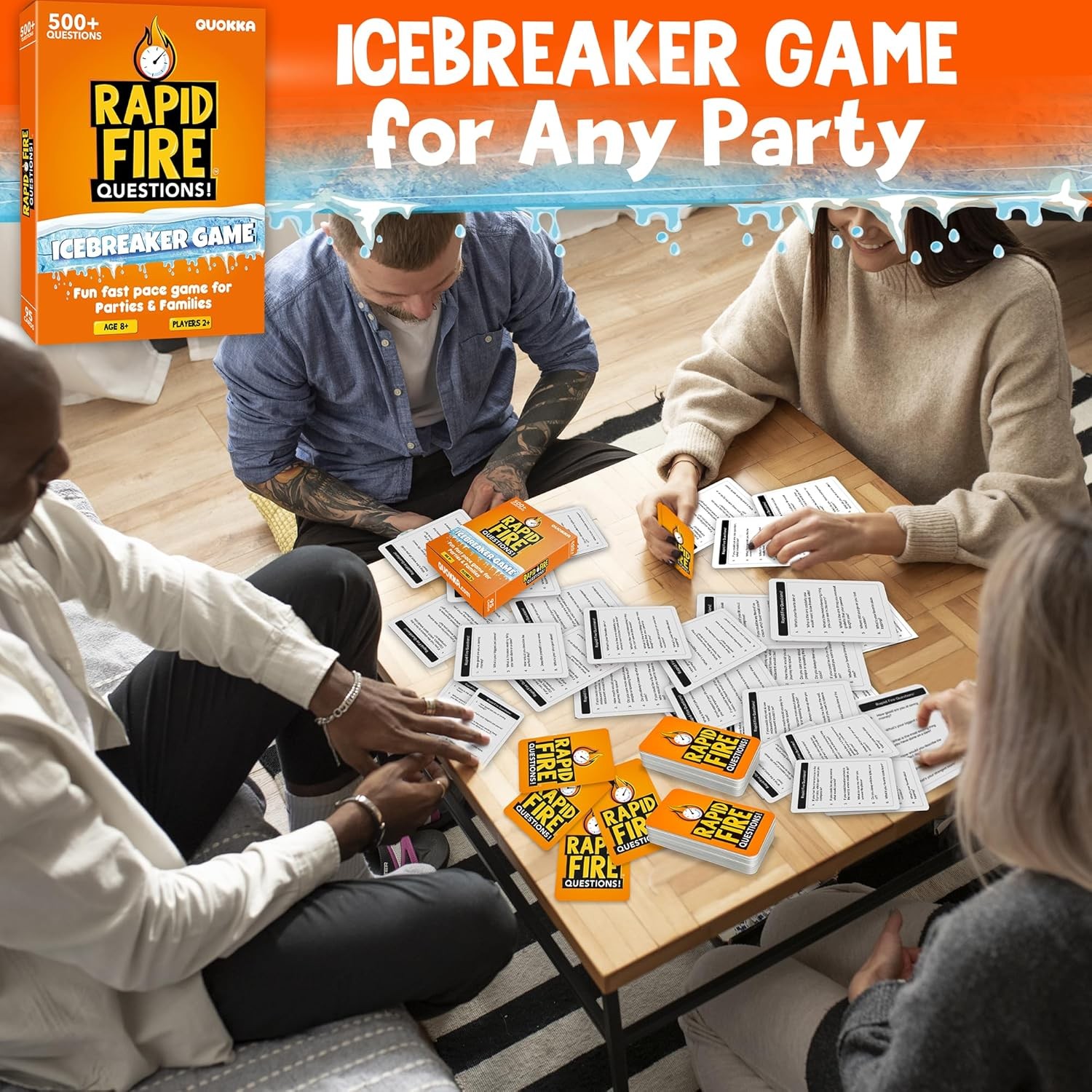 QUOKKA Icebreaker Cards with 500+ Questions – Adults Kids Family Conversation Ca