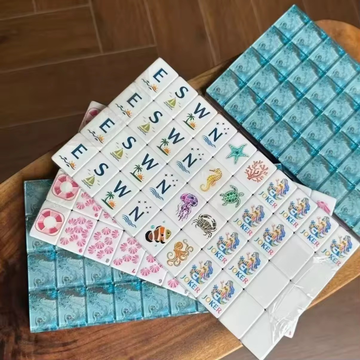 American mahjong 160 Tiles Engraved Ocean Theme