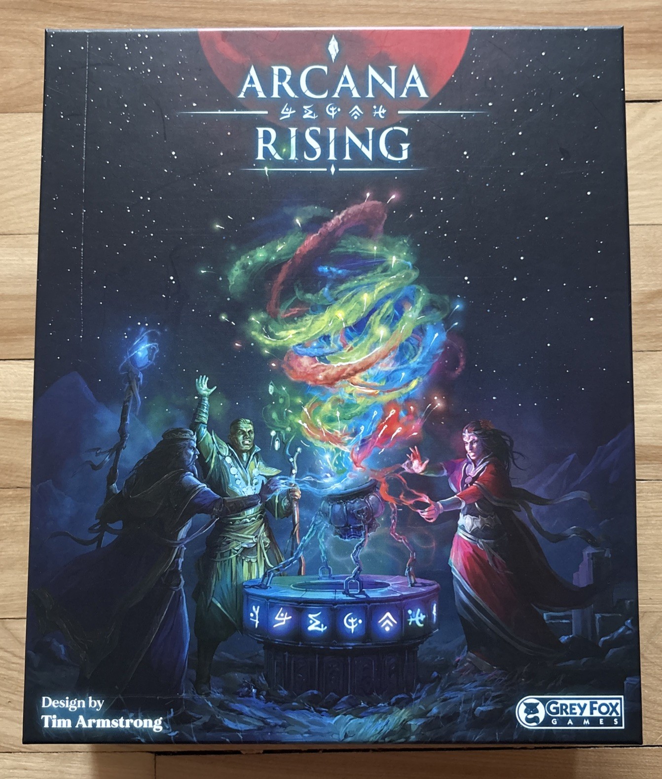 Arcana Rising. Board Game. Ages14+,30-60min;1-6players.Used All Cards In Sleeves