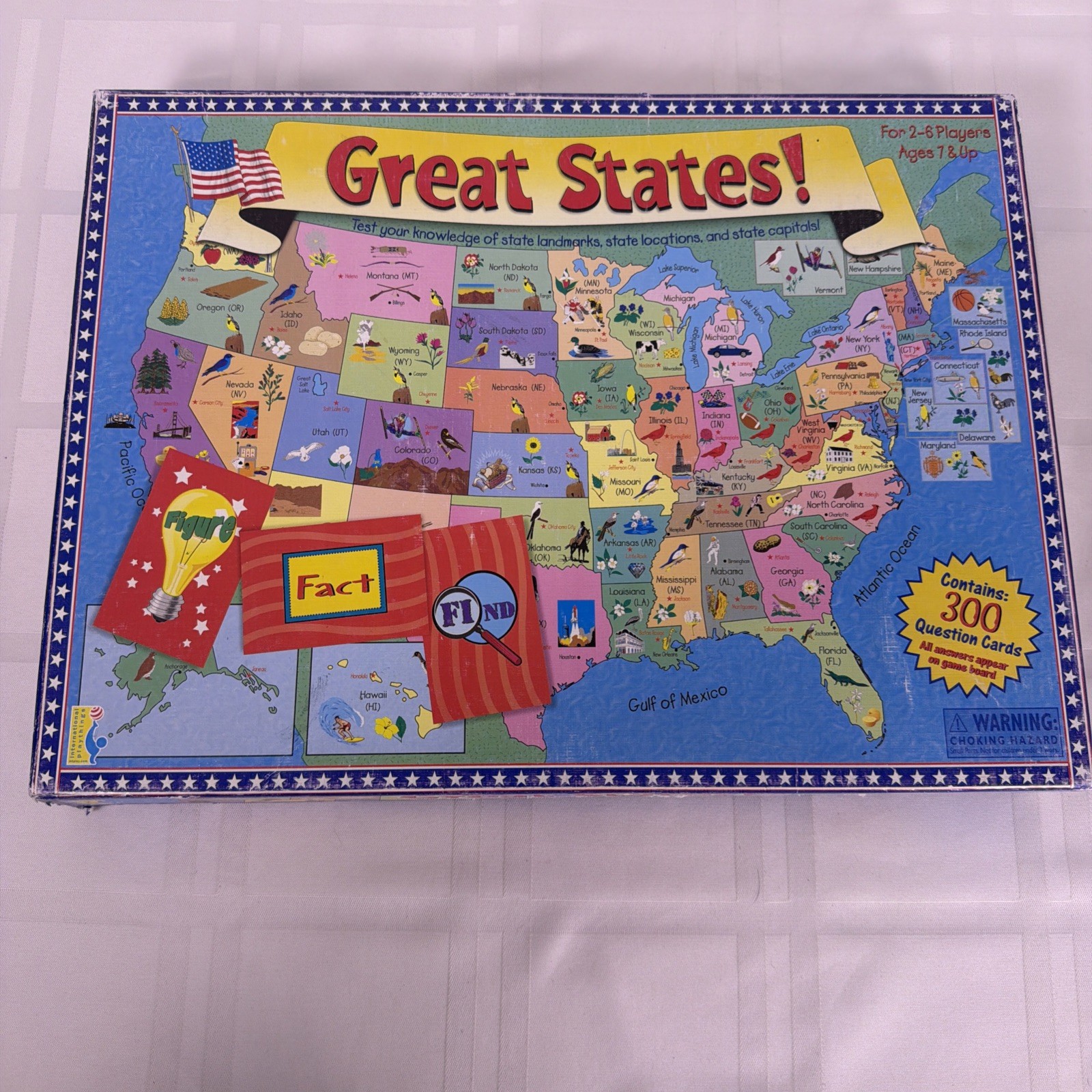 Great States Board Game International Plaything 1999 Geography Complete Vintage